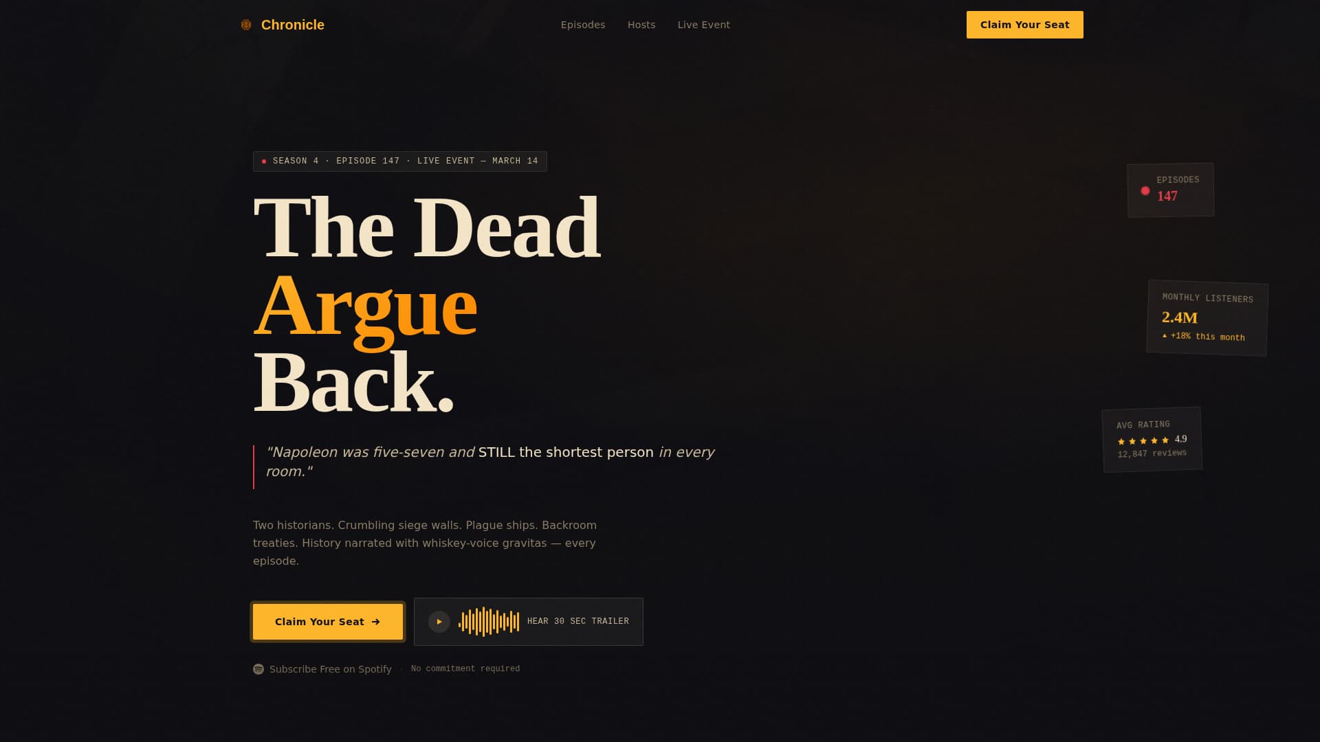 Chronicle - Electrifying History Landing Page Template