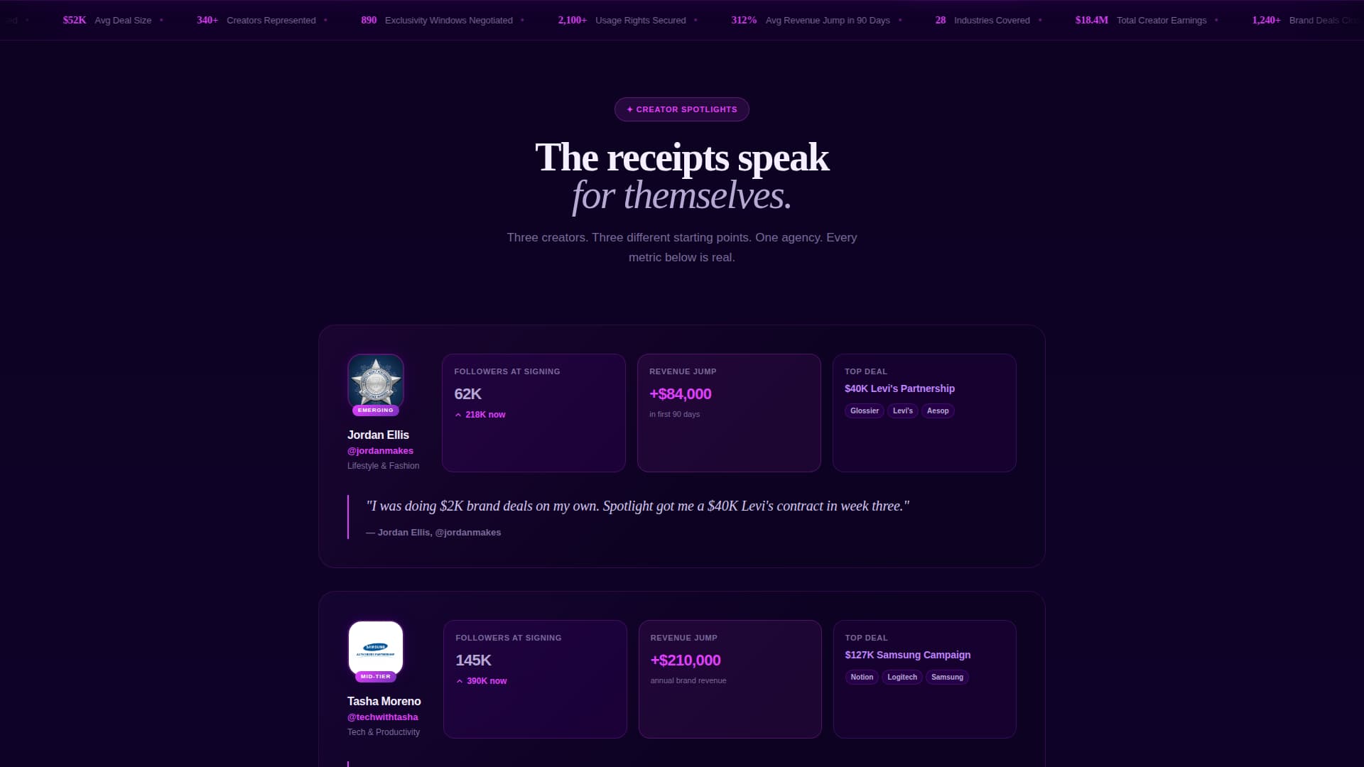 Spotlight - Electric Influencer Landing Page Template