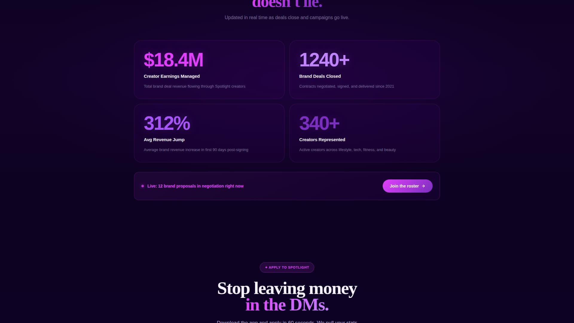 Spotlight - Electric Influencer Landing Page Template