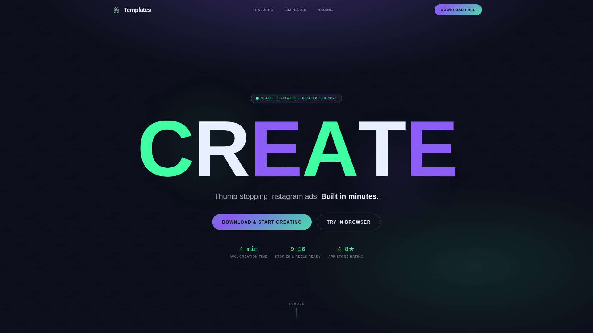 Aurora - Scrollstopping Instagram Landing Page Template