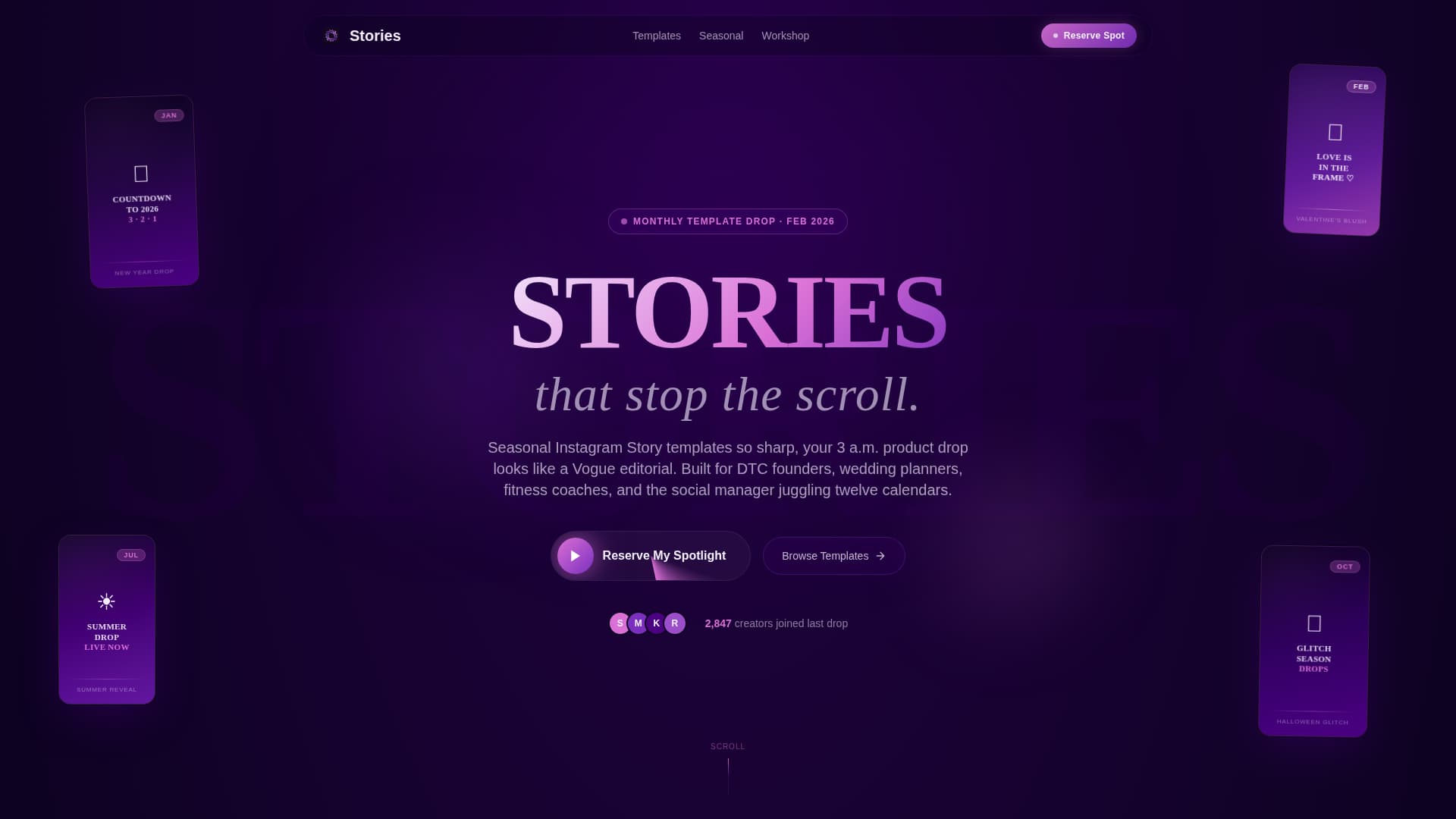 Stories - Electric Instagram Landing Page Template