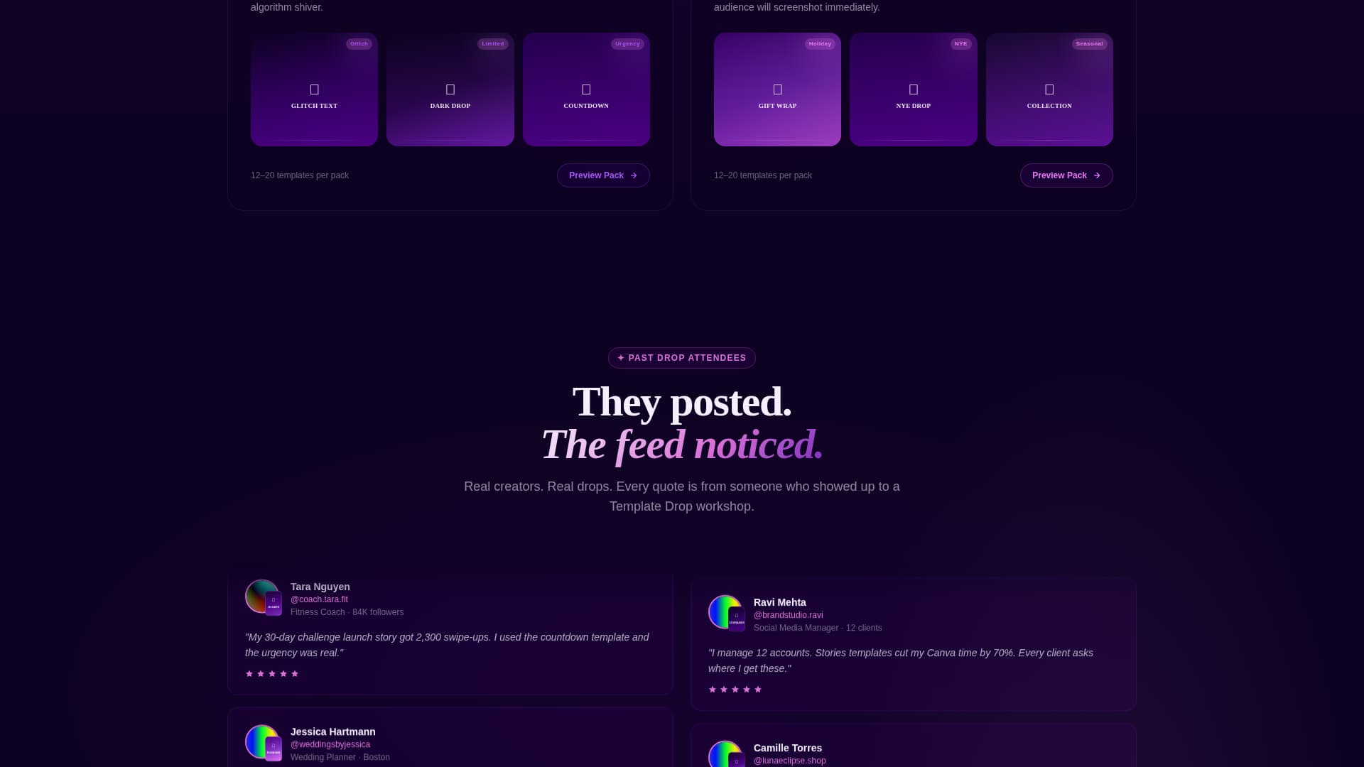 Stories - Electric Instagram Landing Page Template