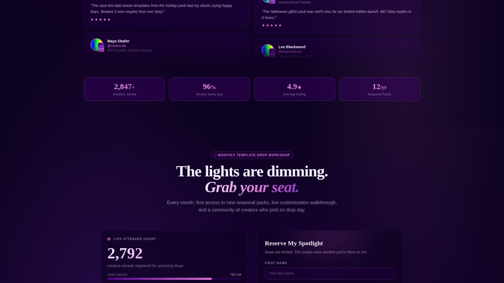 Stories - Electric Instagram Landing Page Template