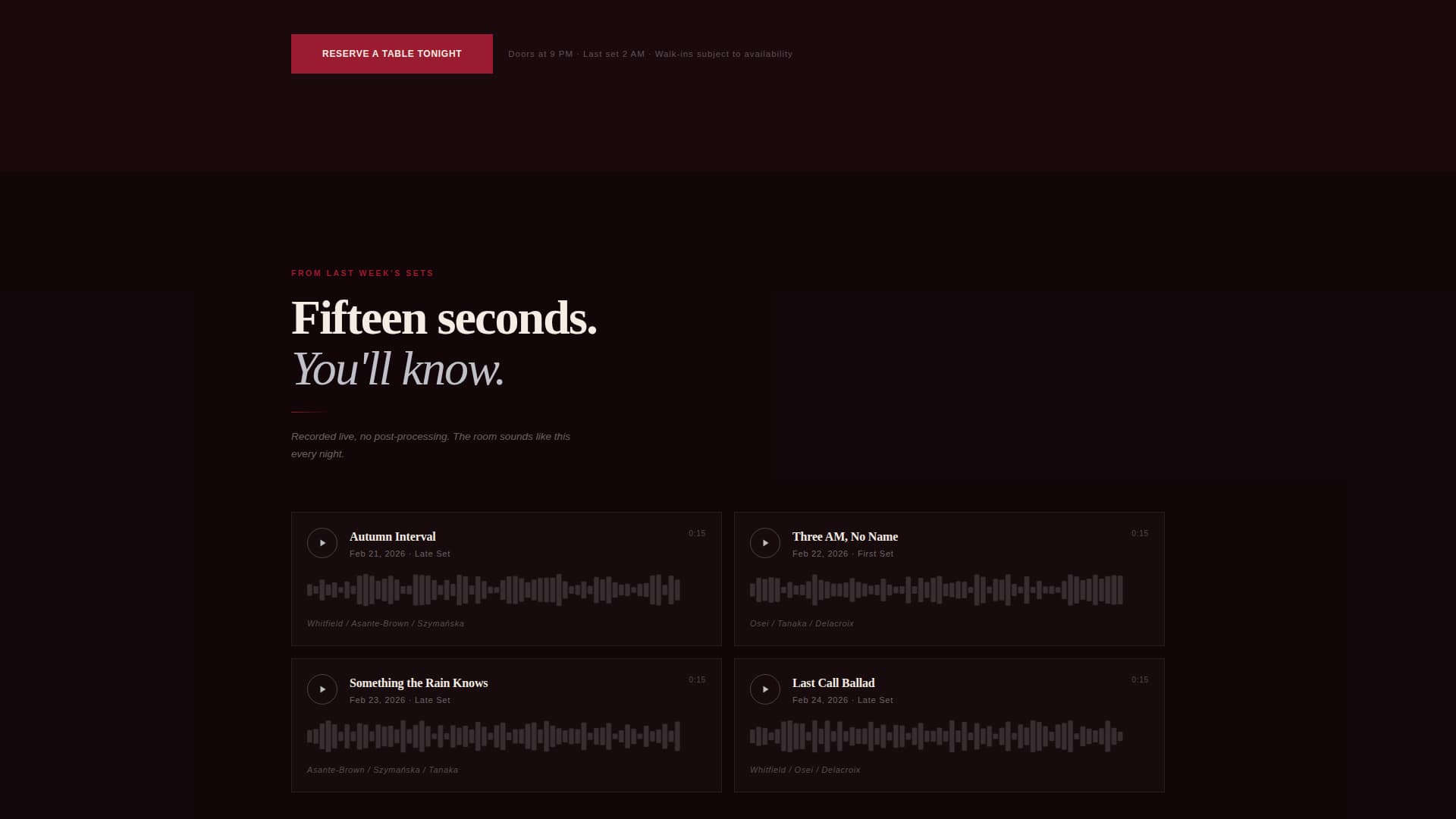 Setlist - Immersive Jazz Landing Page Template