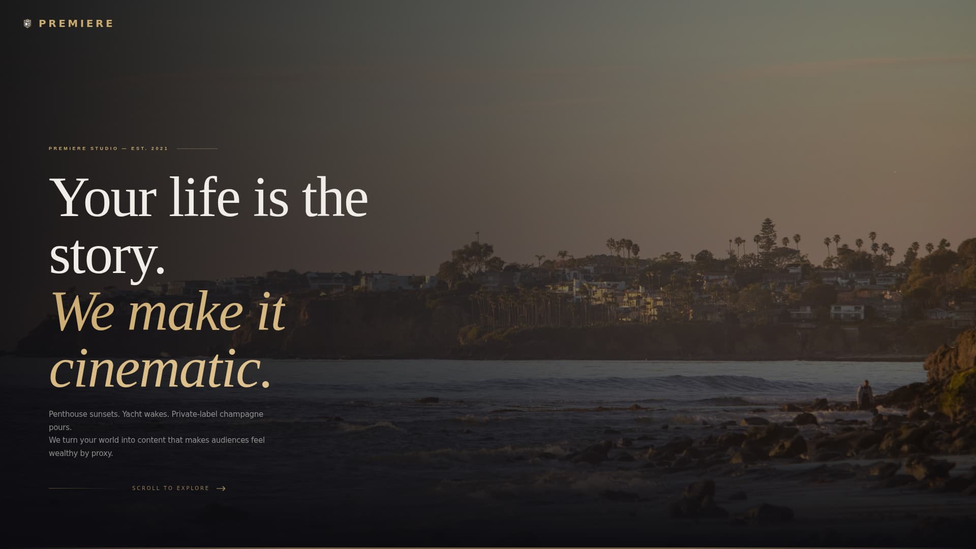 Premiere - Cinematic Luxury Landing Page Template