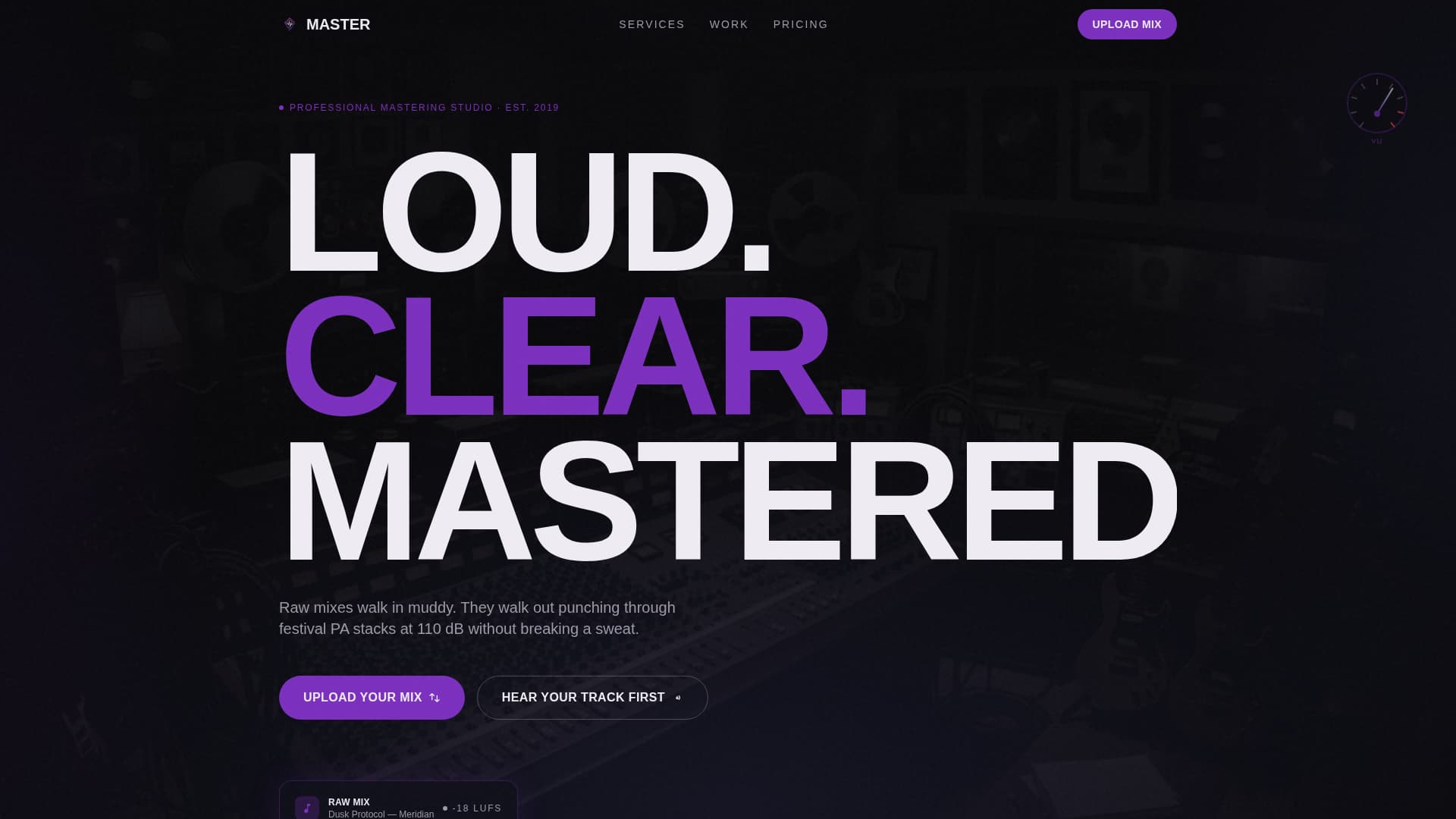Master - Electrifying Mastering Landing Page Template