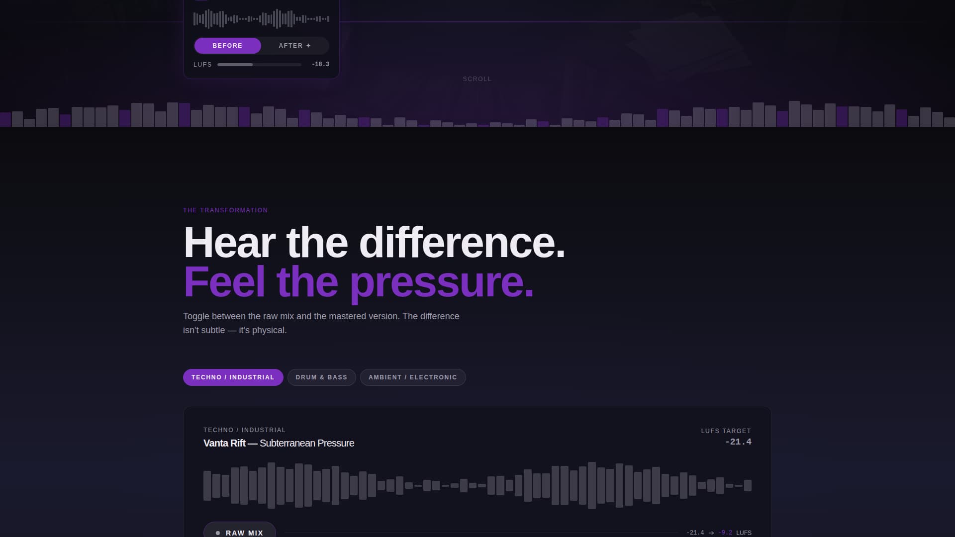 Master - Electrifying Mastering Landing Page Template