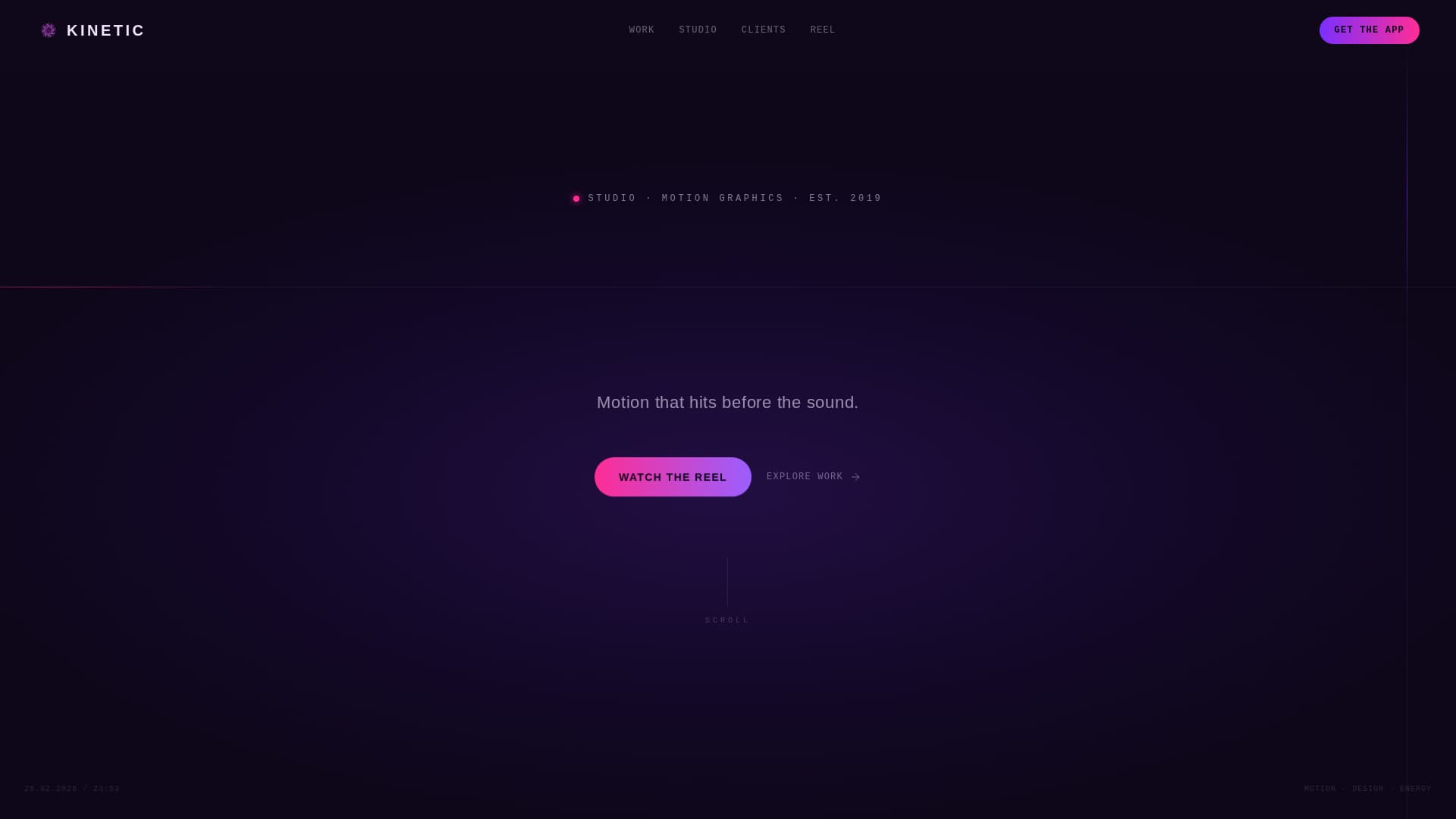 Kinetic - Electrifying Motiongraphics Landing Page Template
