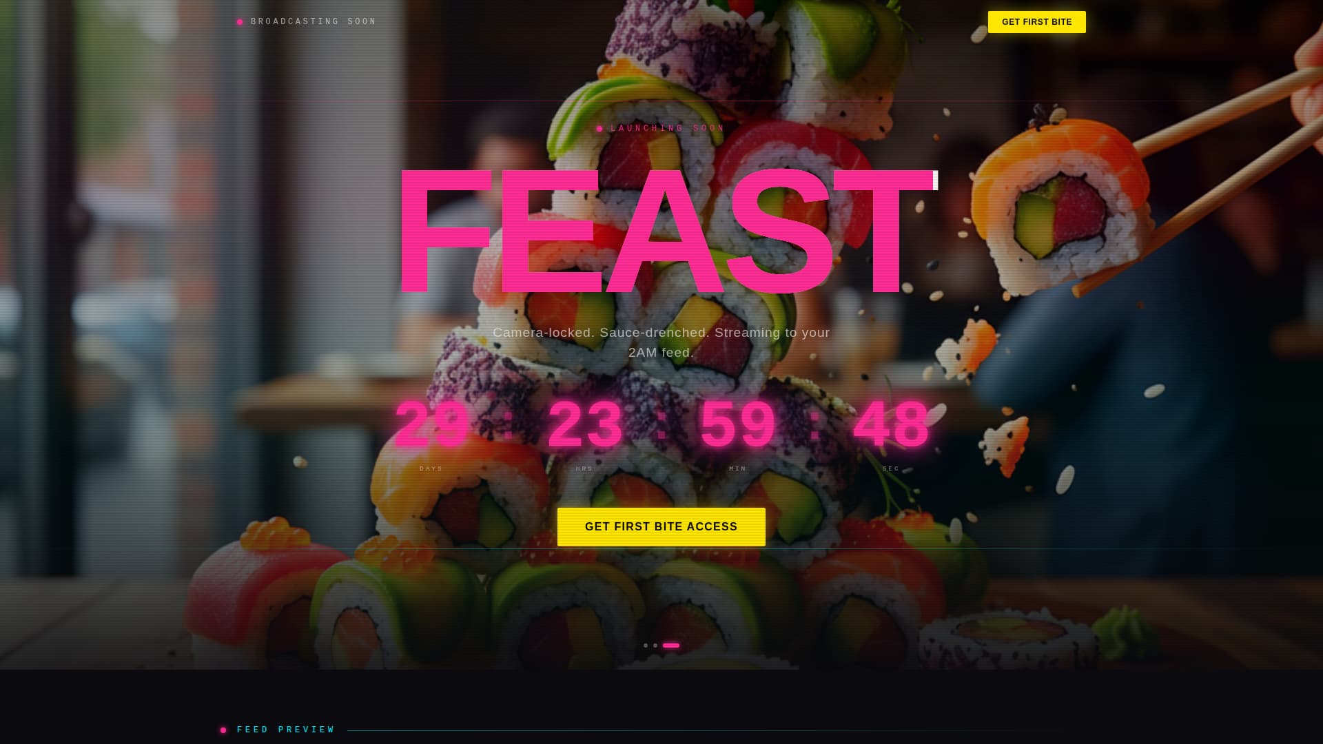 Feast - Electric Mukbang Landing Page Template