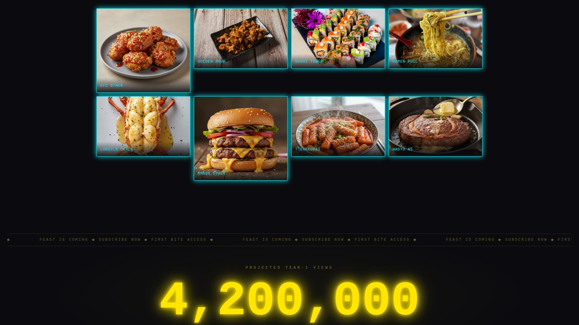 Feast - Electric Mukbang Landing Page Template