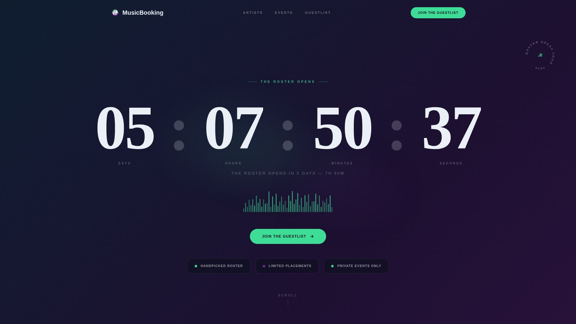 Spotlight - Electrifying Musicbooking Landing Page Template