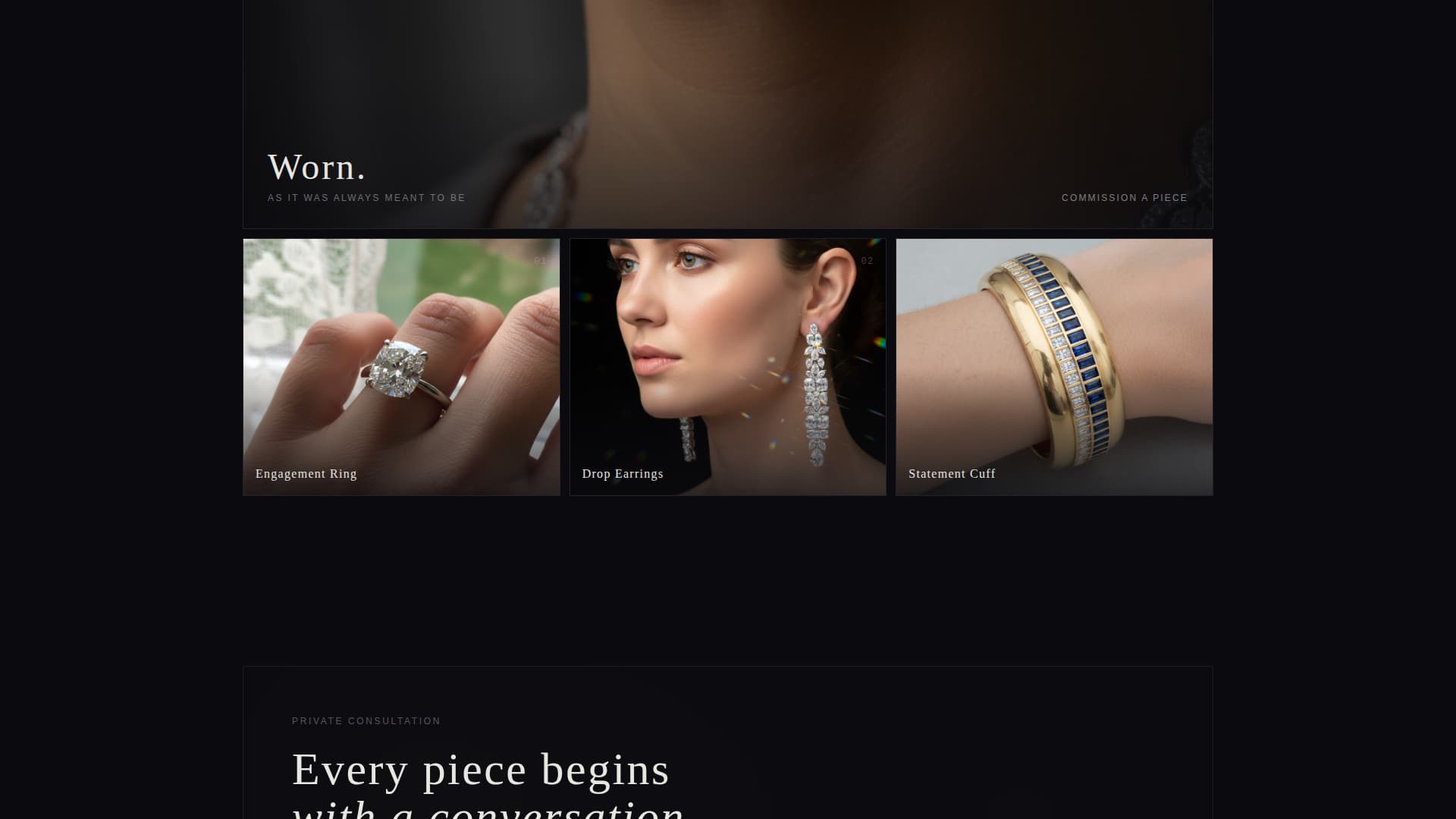 Facet - Bespoke Jeweler Landing Page Template