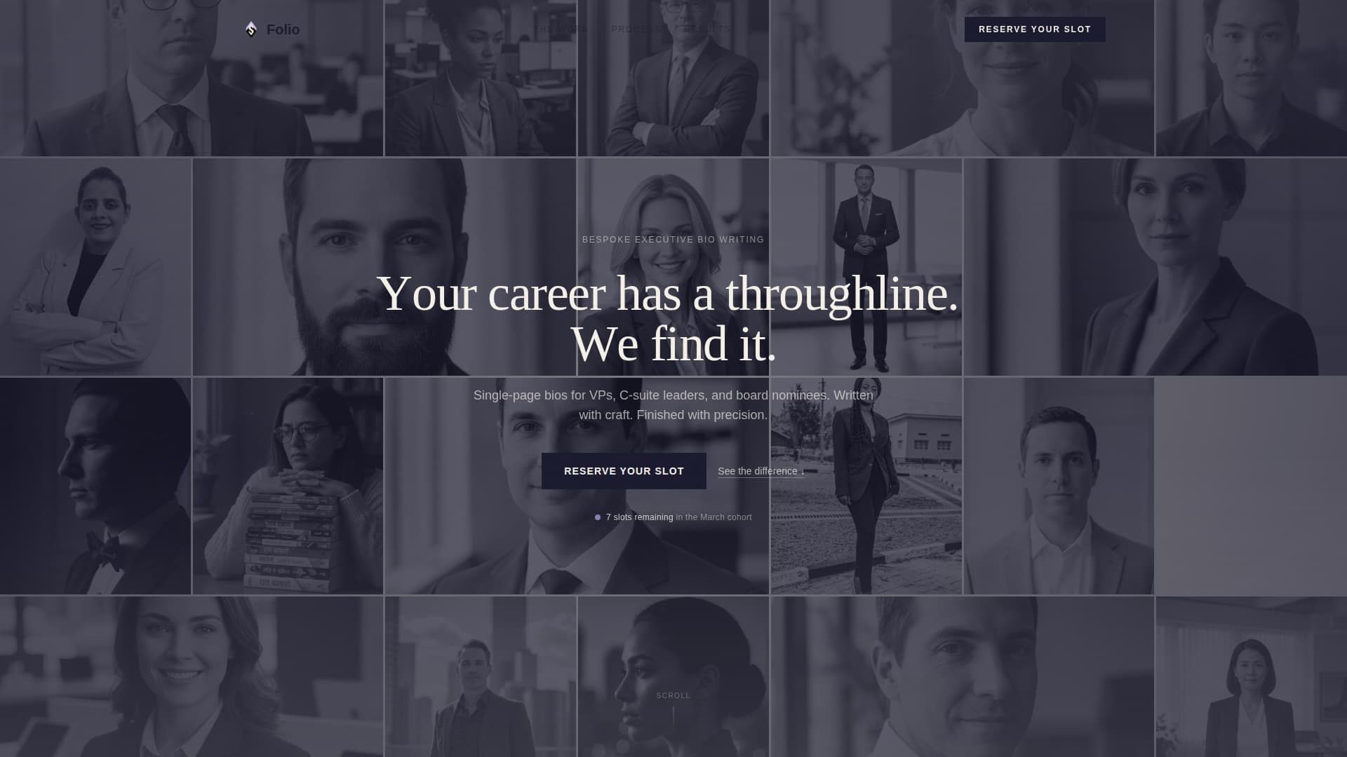 Folio - Compelling Executive Landing Page Template