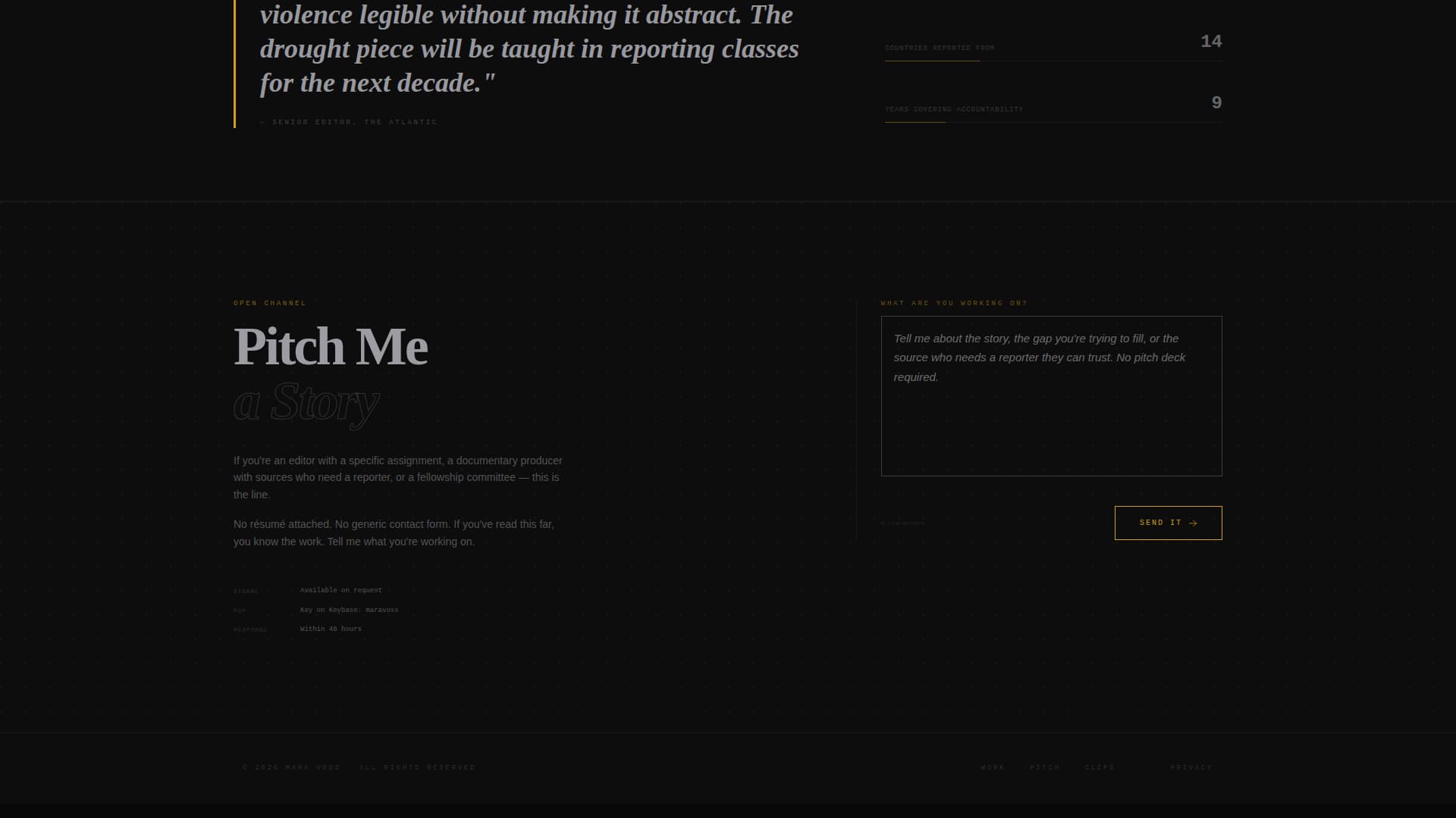 Journalist - Performancedriven Dark Landing Page Template