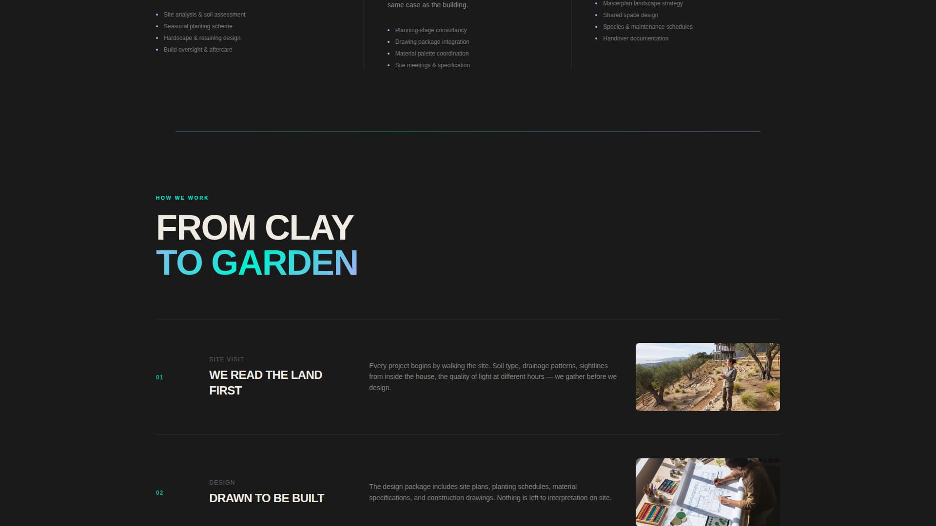 Landscape Designer Portfolio Booking Website Template