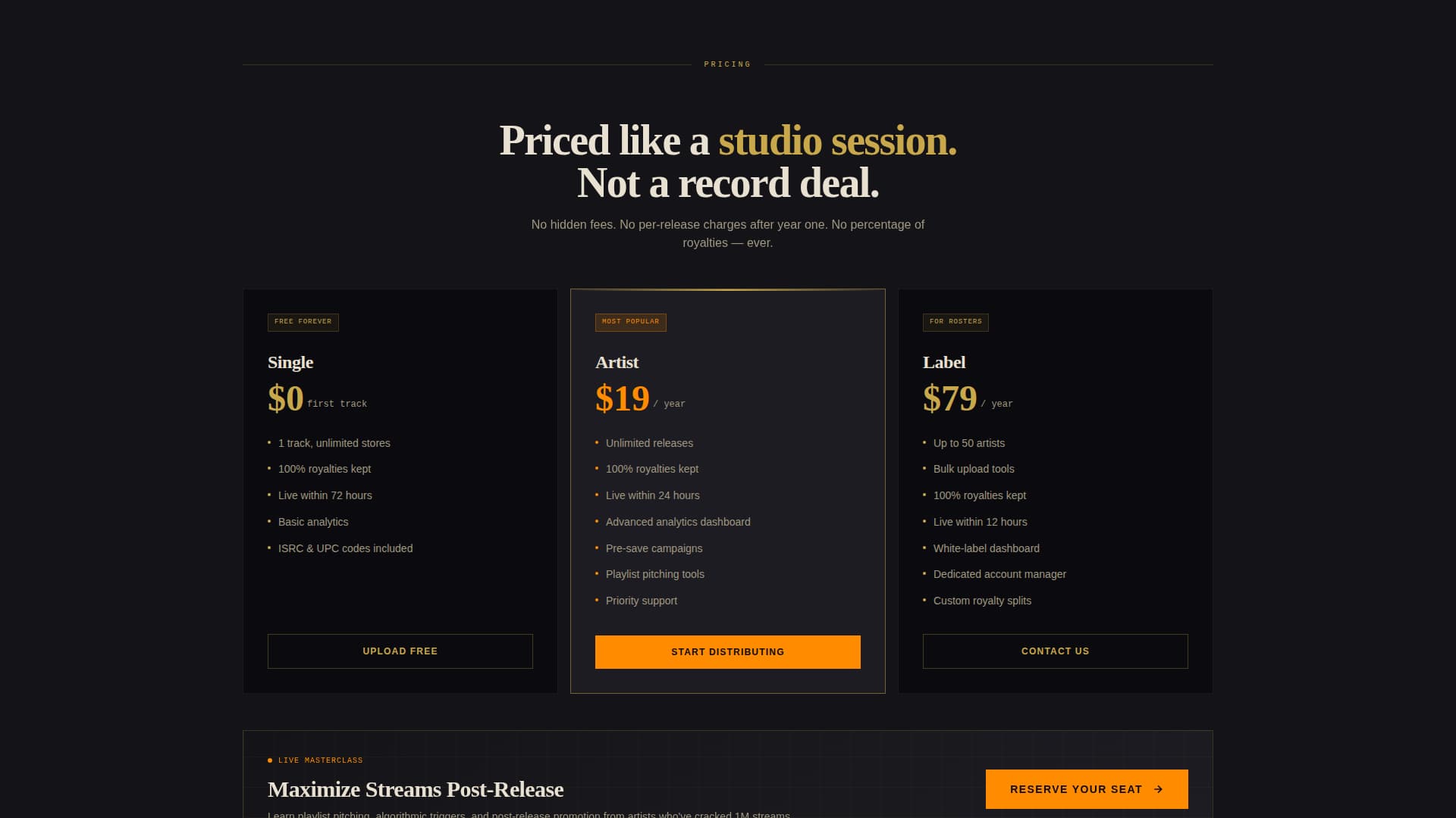 Distribute - Powerful Musicdistribution Landing Page Template