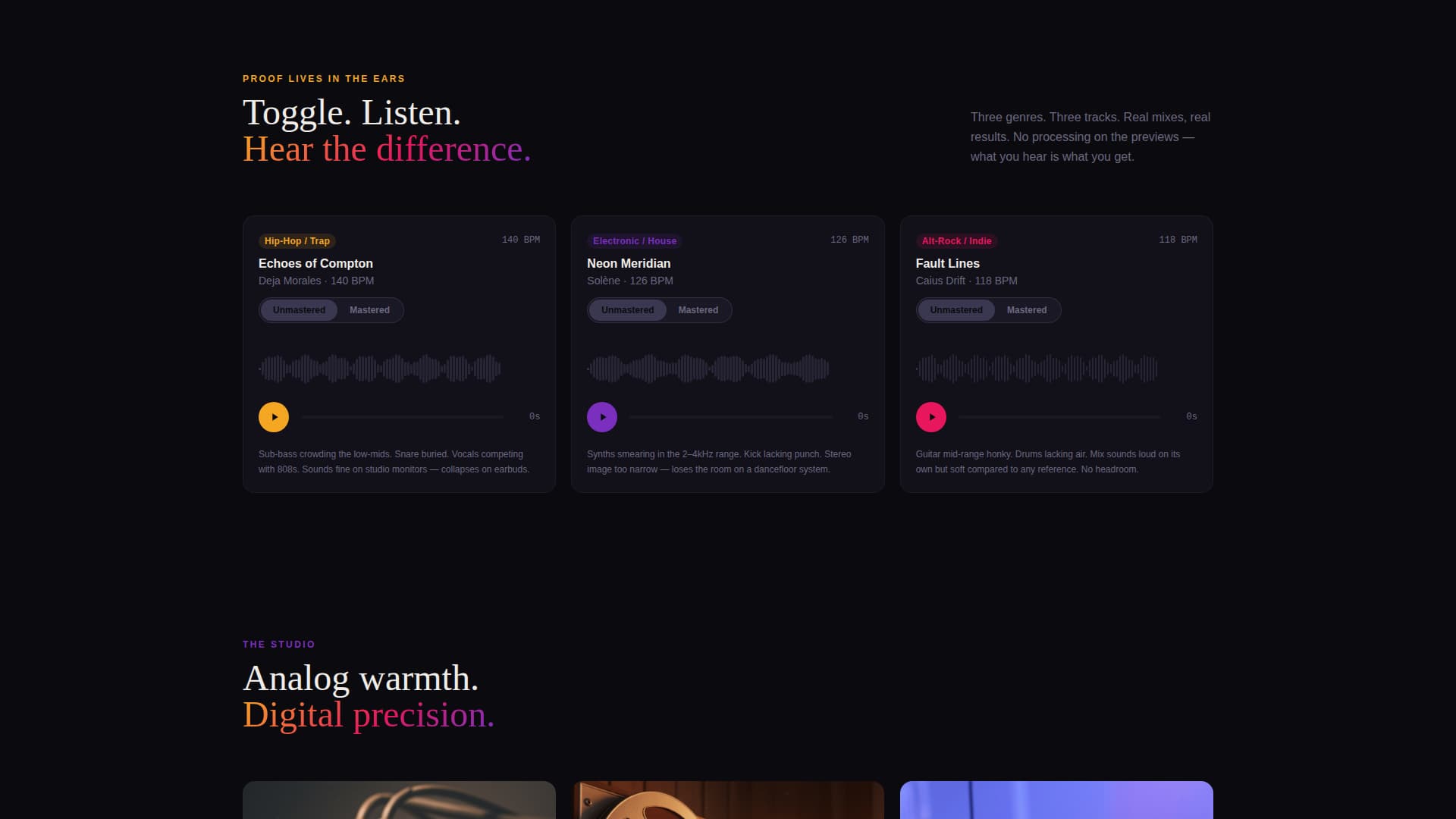 Mastered - Electrifying Musicmastering Landing Page Template