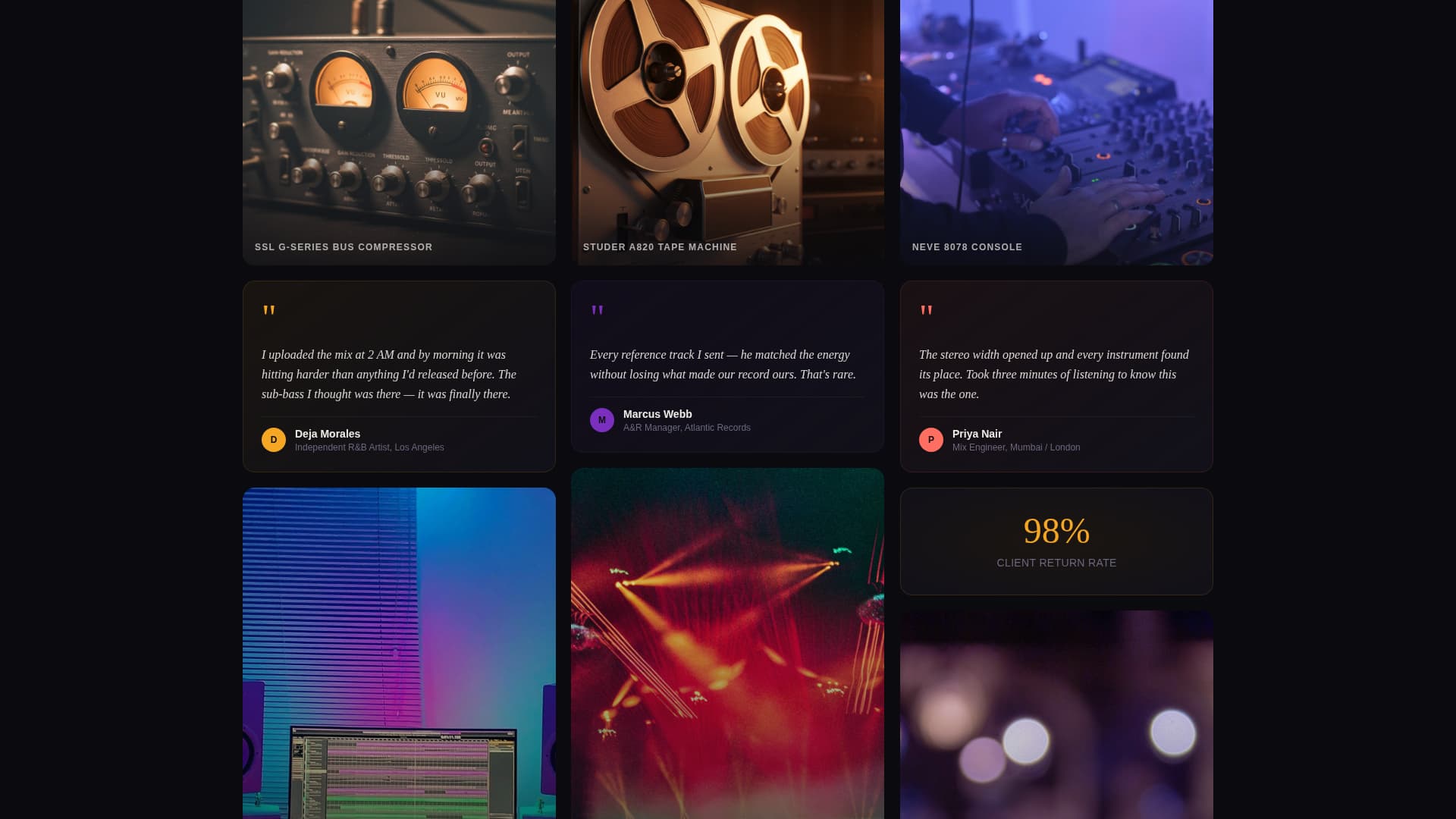 Mastered - Electrifying Musicmastering Landing Page Template