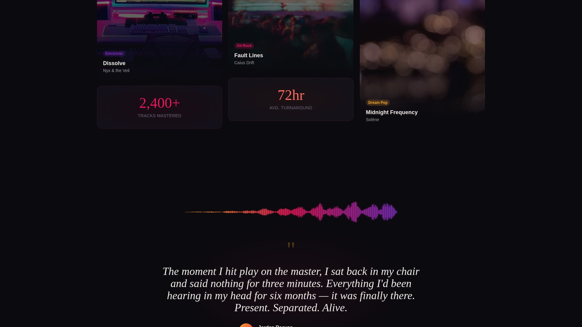 Mastered - Electrifying Musicmastering Landing Page Template