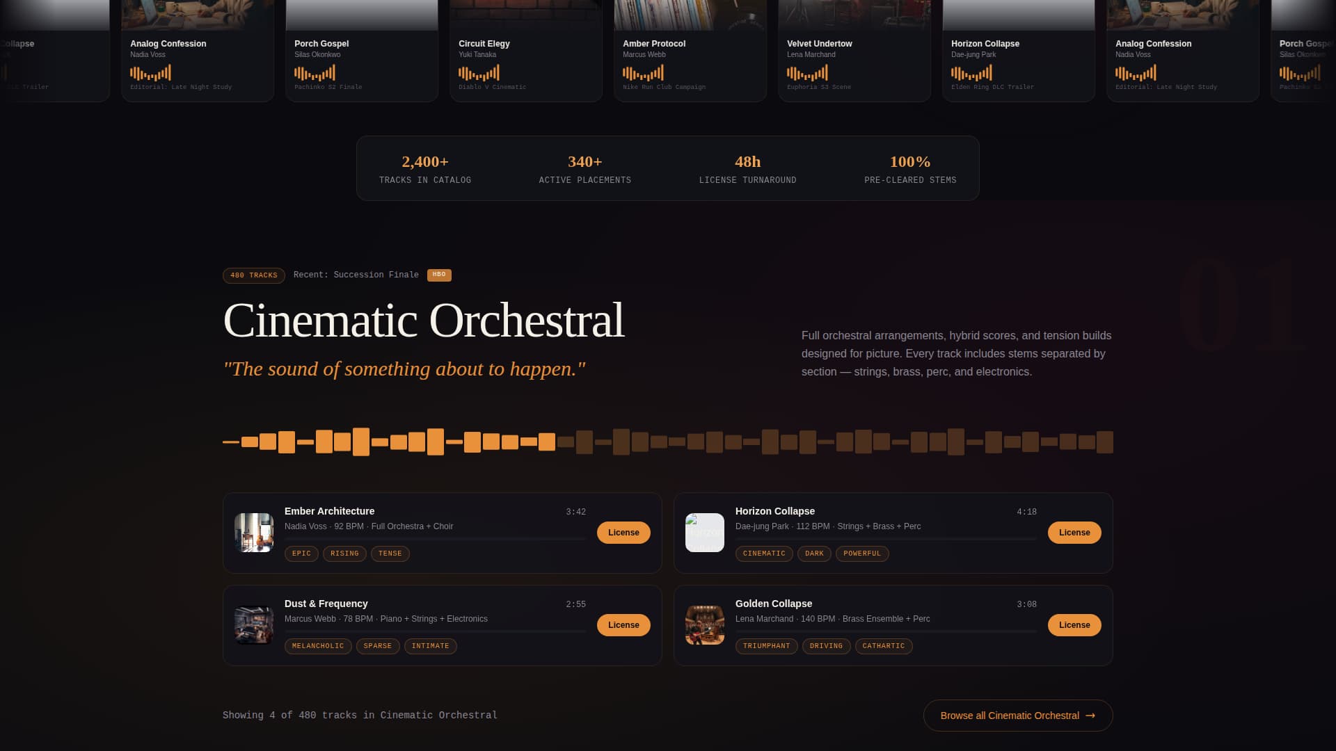 Syncvault - Immersive Musicpublishing Landing Page Template