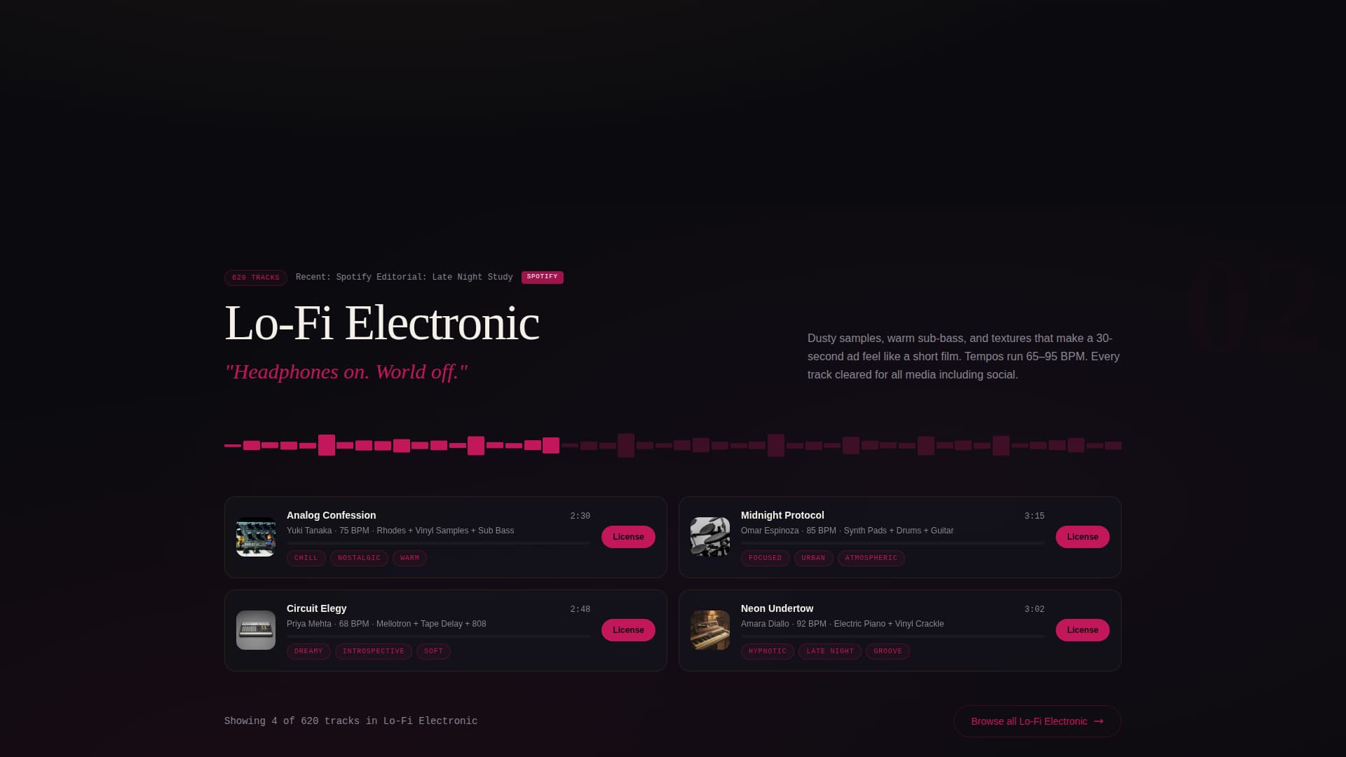 Syncvault - Immersive Musicpublishing Landing Page Template