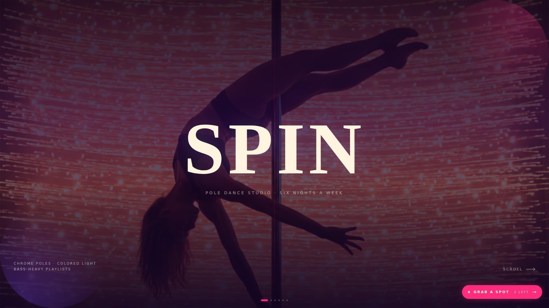 Spin - Electric Poledance Landing Page Template