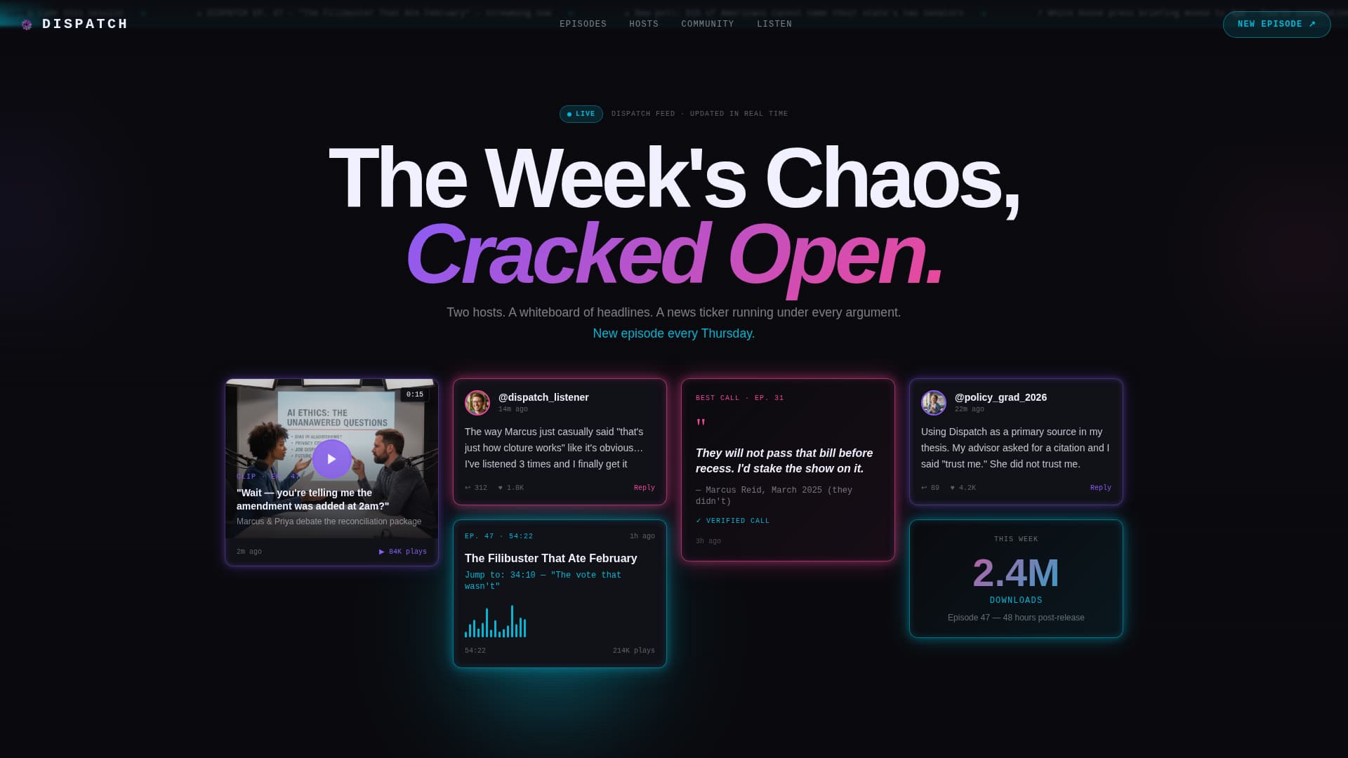 Dispatch - Electrifying Politics Landing Page Template