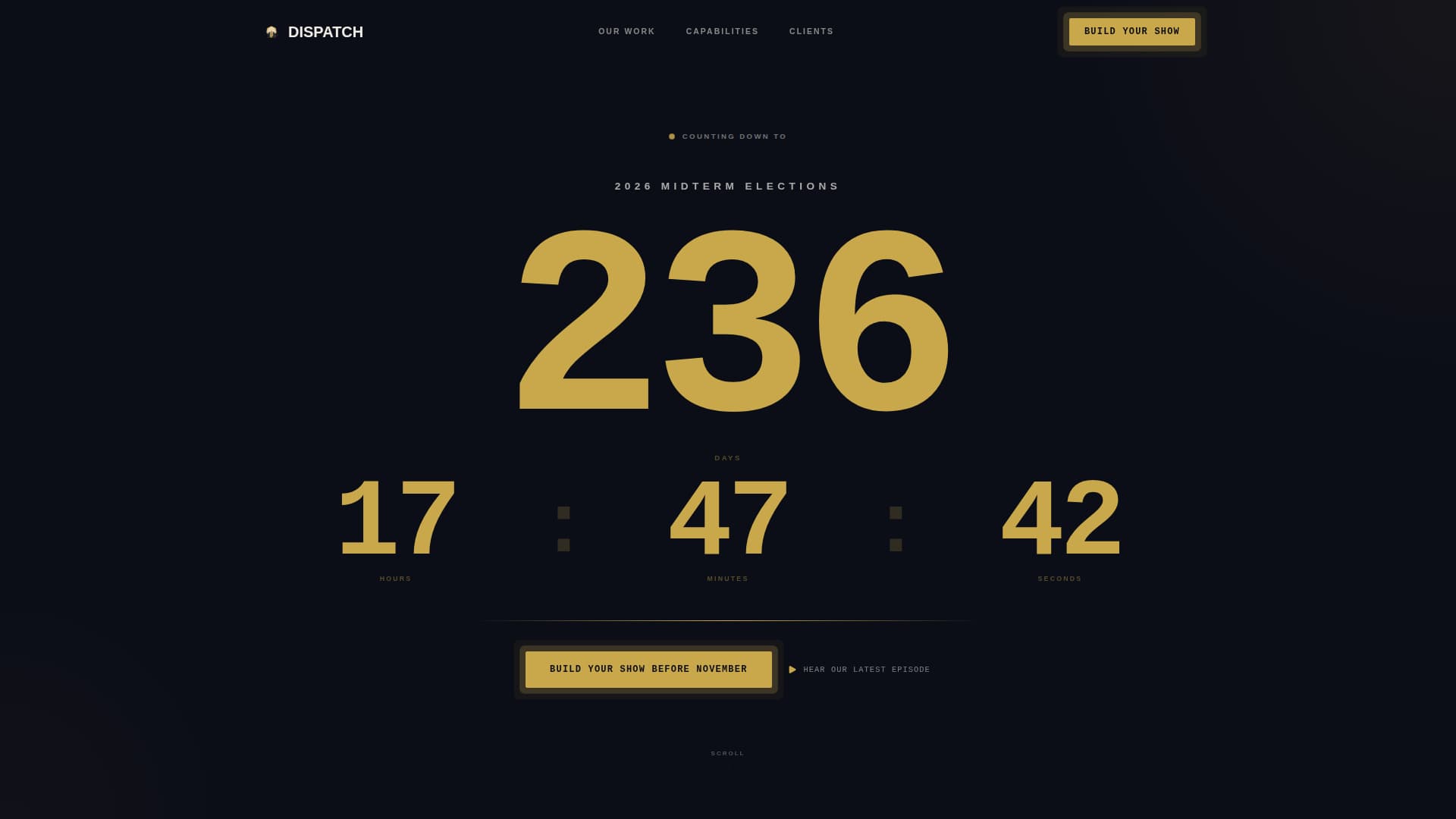 Dispatch - Authoritative Political Landing Page Template