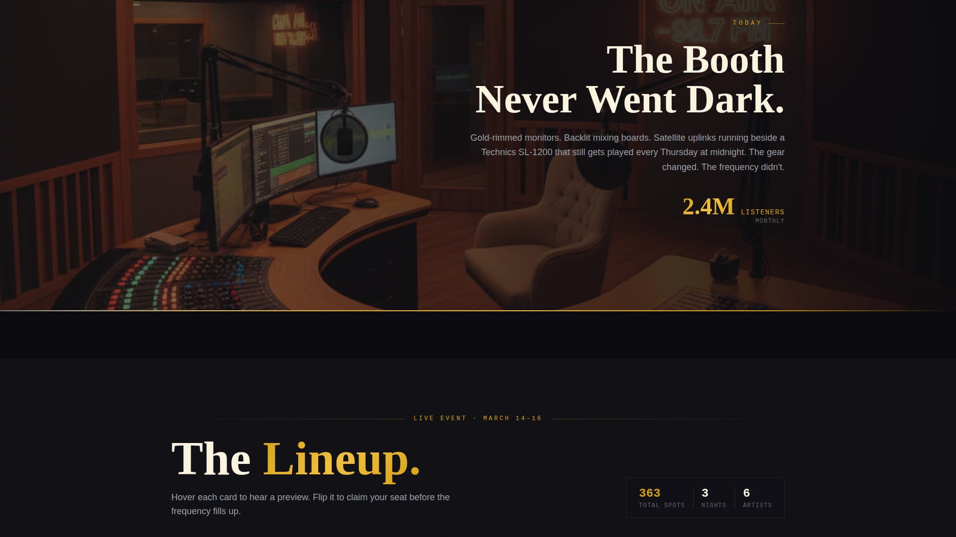Frequency - Immersive Radio Landing Page Template