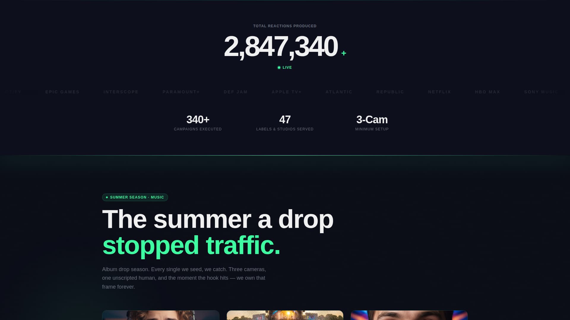 React - Electric Reaction Landing Page Template