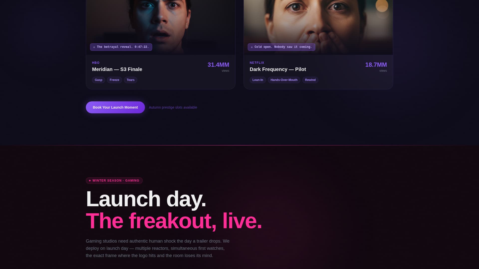 React - Electric Reaction Landing Page Template