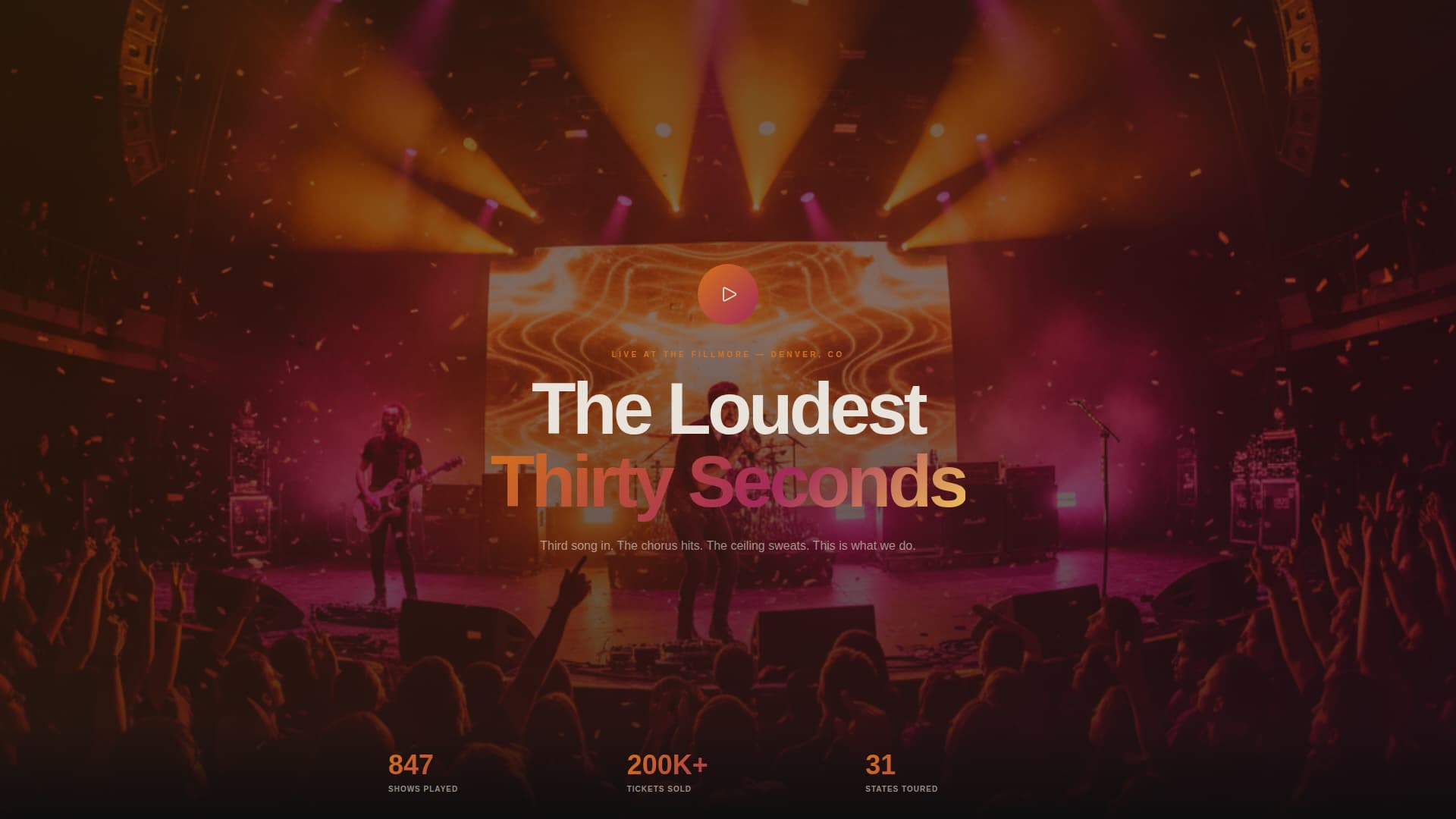 Setlist - Electrifying Band Landing Page Template