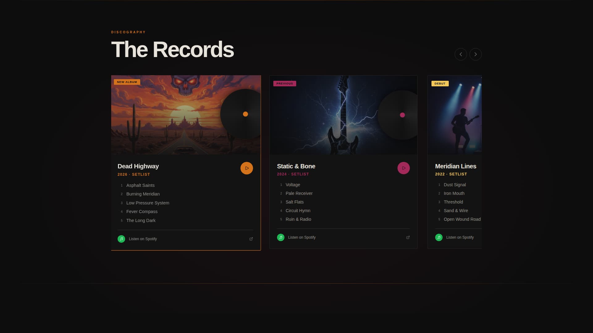 Setlist - Electrifying Band Landing Page Template