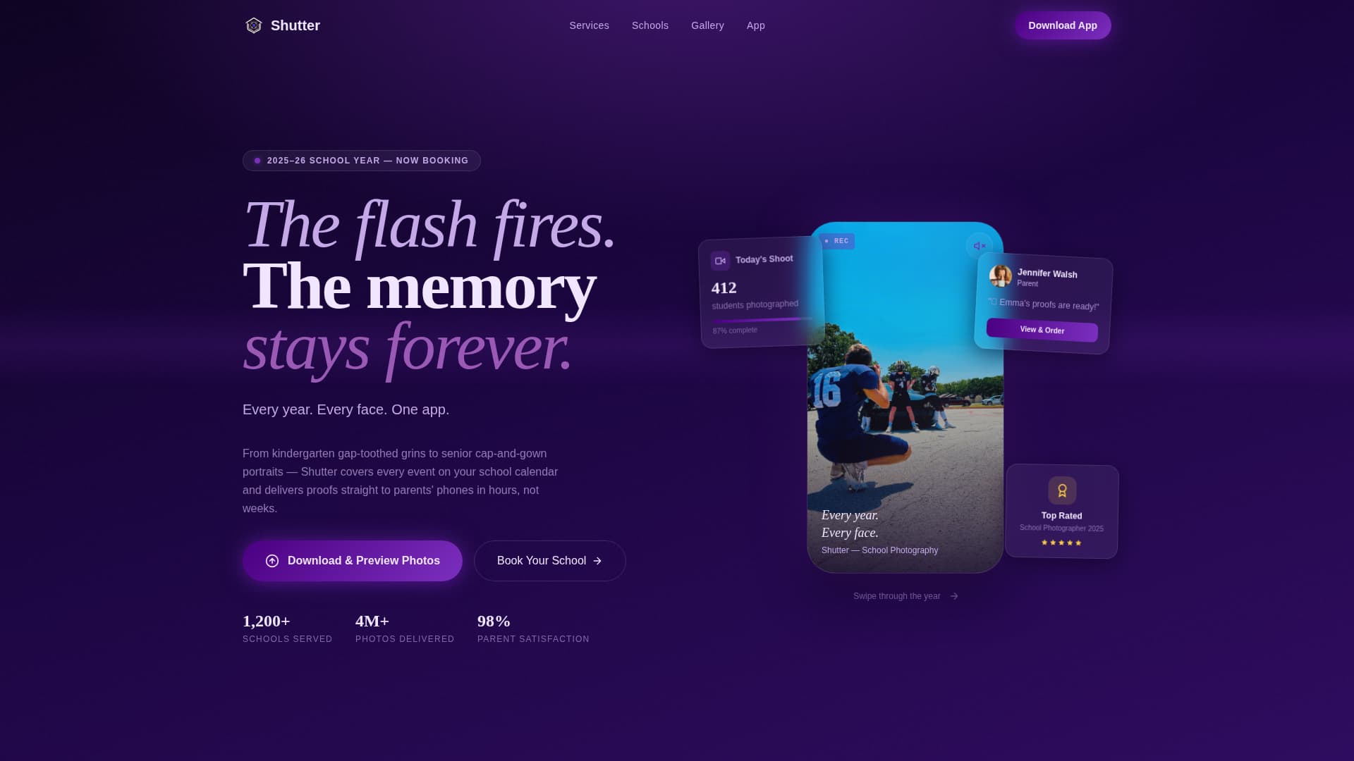 Shutter - Captivating Schoolphotography Landing Page Template