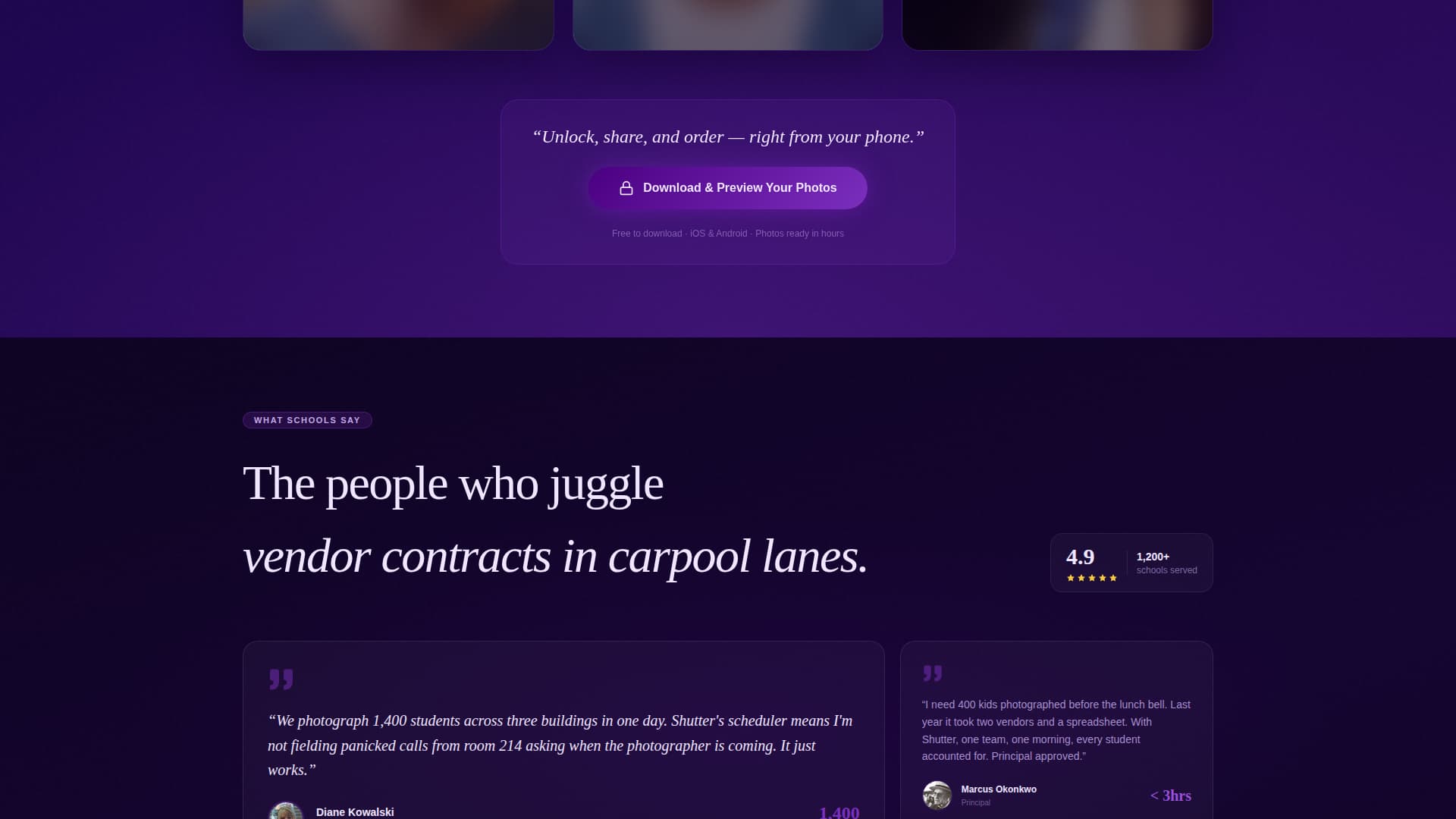 Shutter - Captivating Schoolphotography Landing Page Template