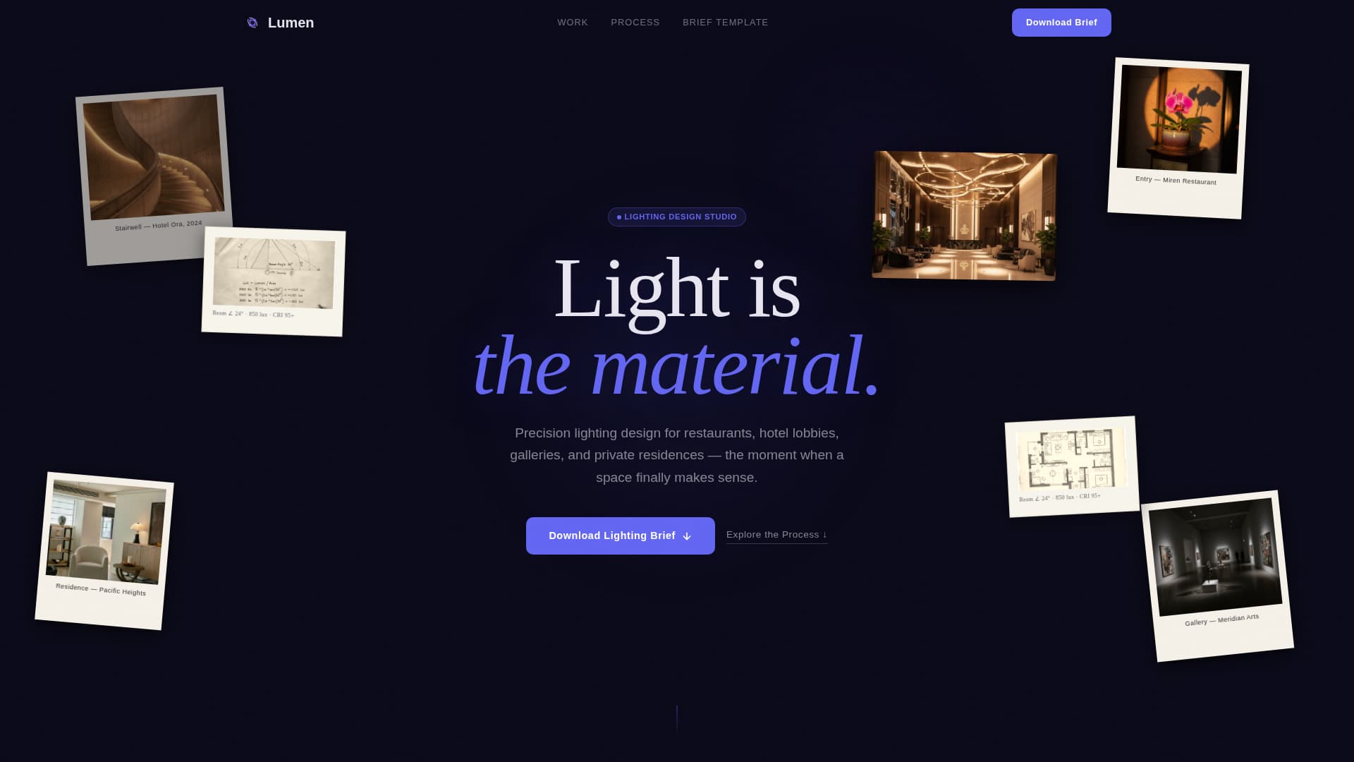 Lumen - Immersive Lighting Landing Page Template