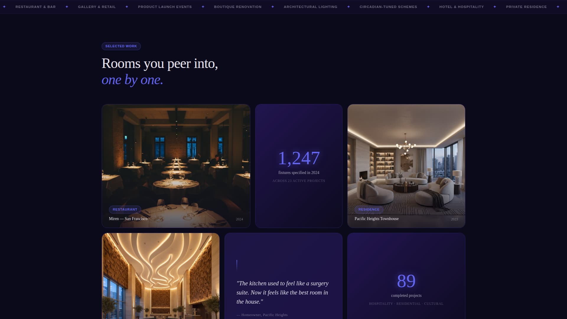 Lumen - Immersive Lighting Landing Page Template