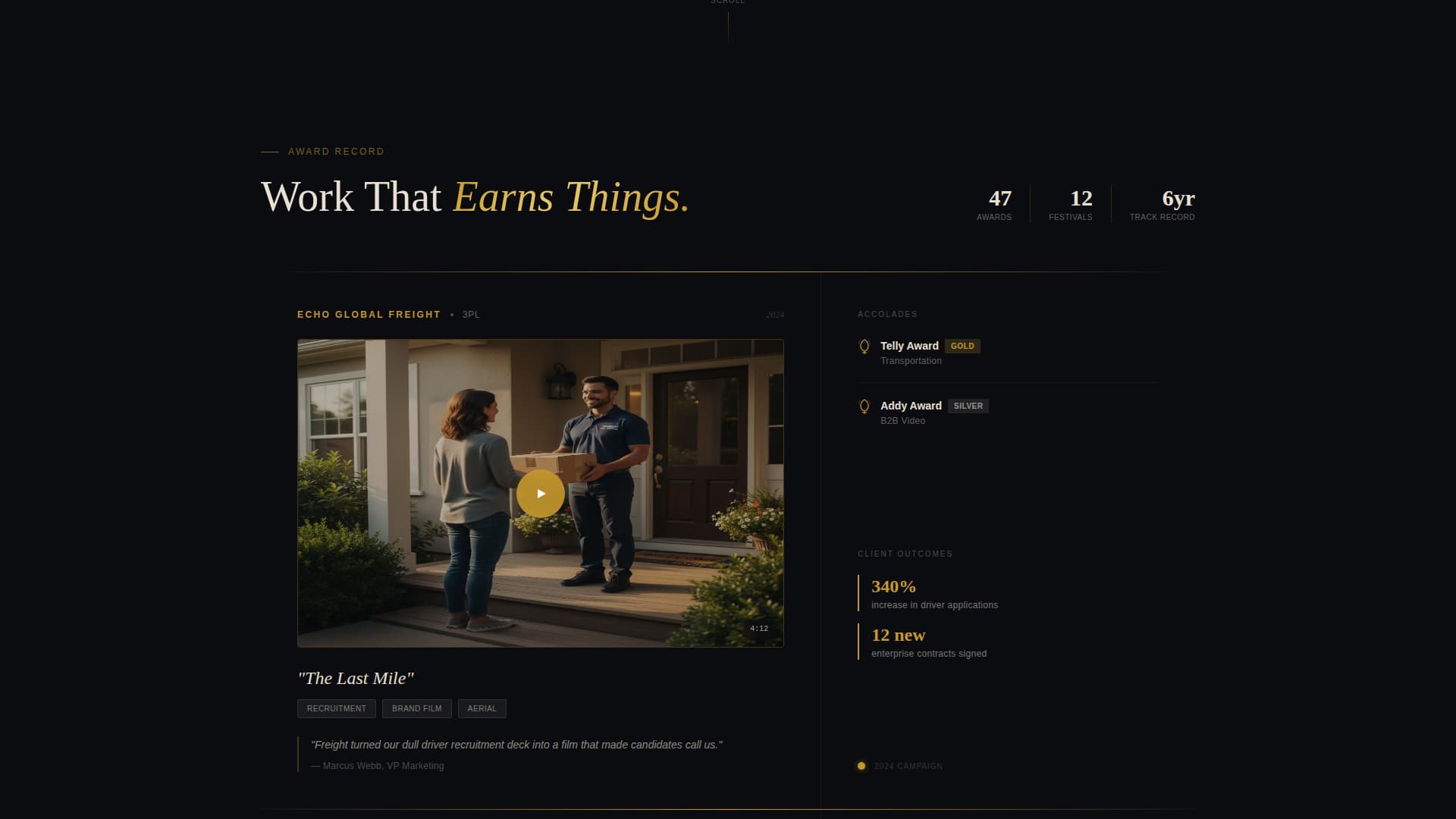 Freight - Cinematic Logistics Landing Page Template