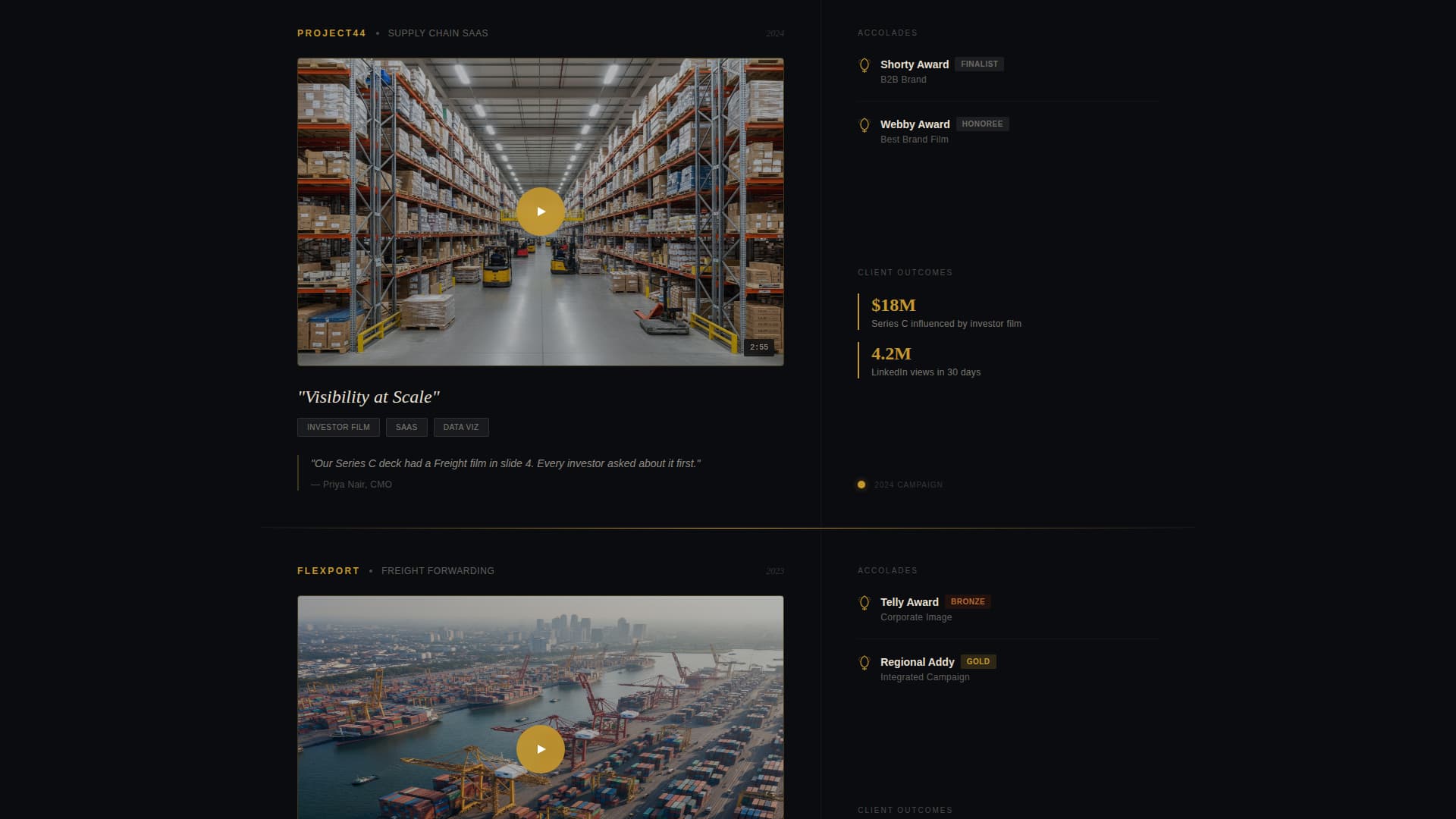 Freight - Cinematic Logistics Landing Page Template
