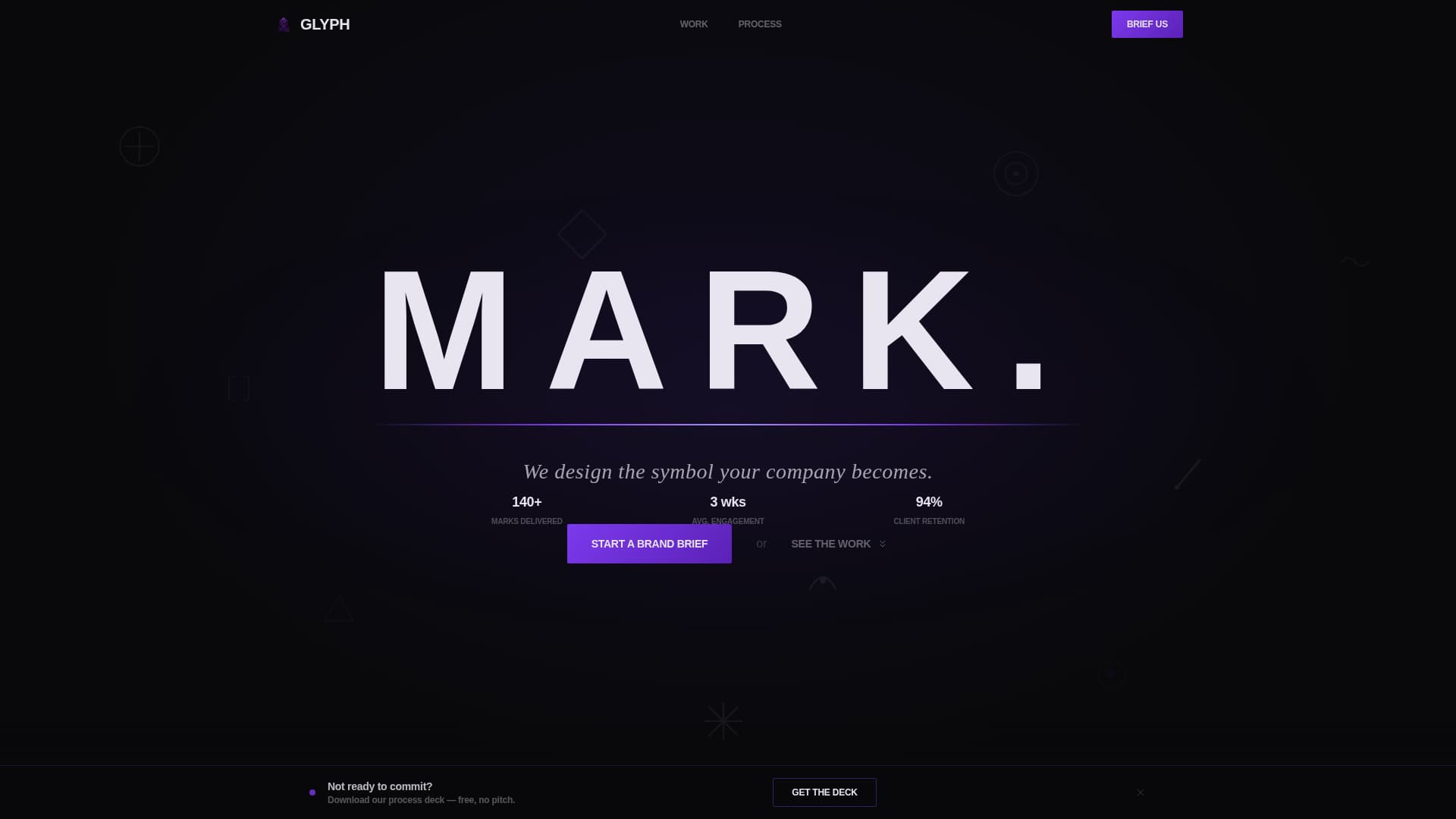 Glyph - Immersive Logodesign Landing Page Template
