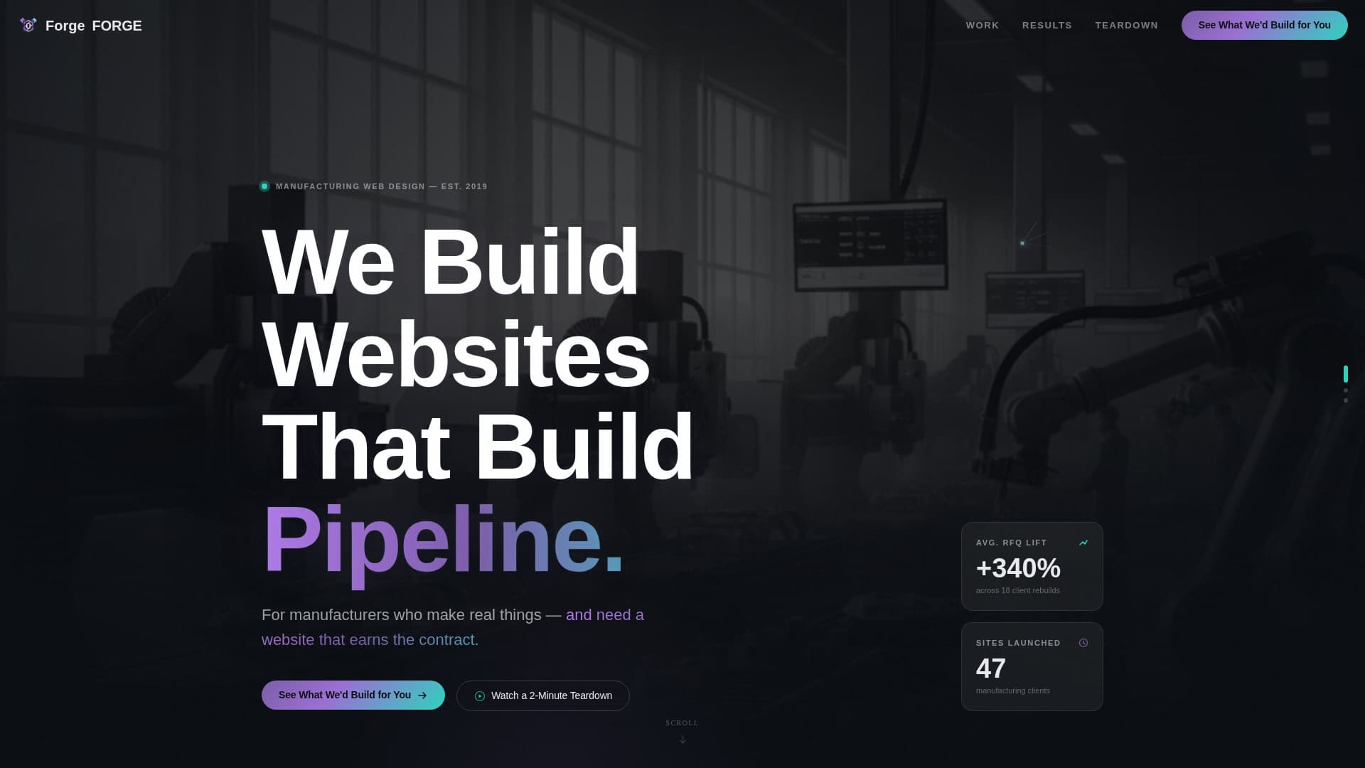Forge - Precision Manufacturing Landing Page Template