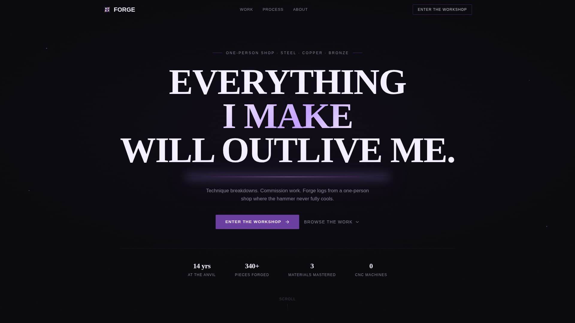 Forge - Bold Metalsmith Landing Page Template