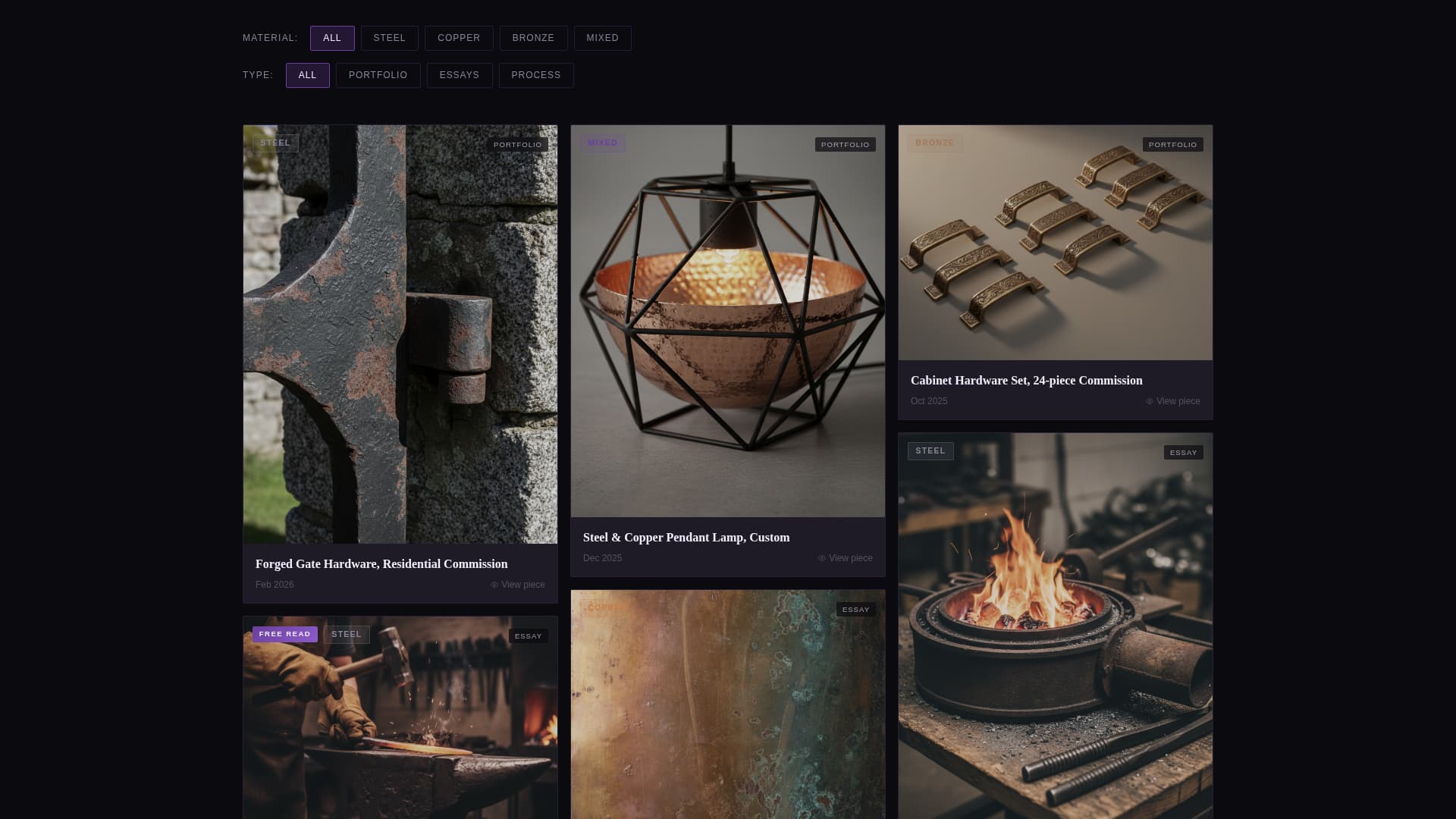 Forge - Bold Metalsmith Landing Page Template
