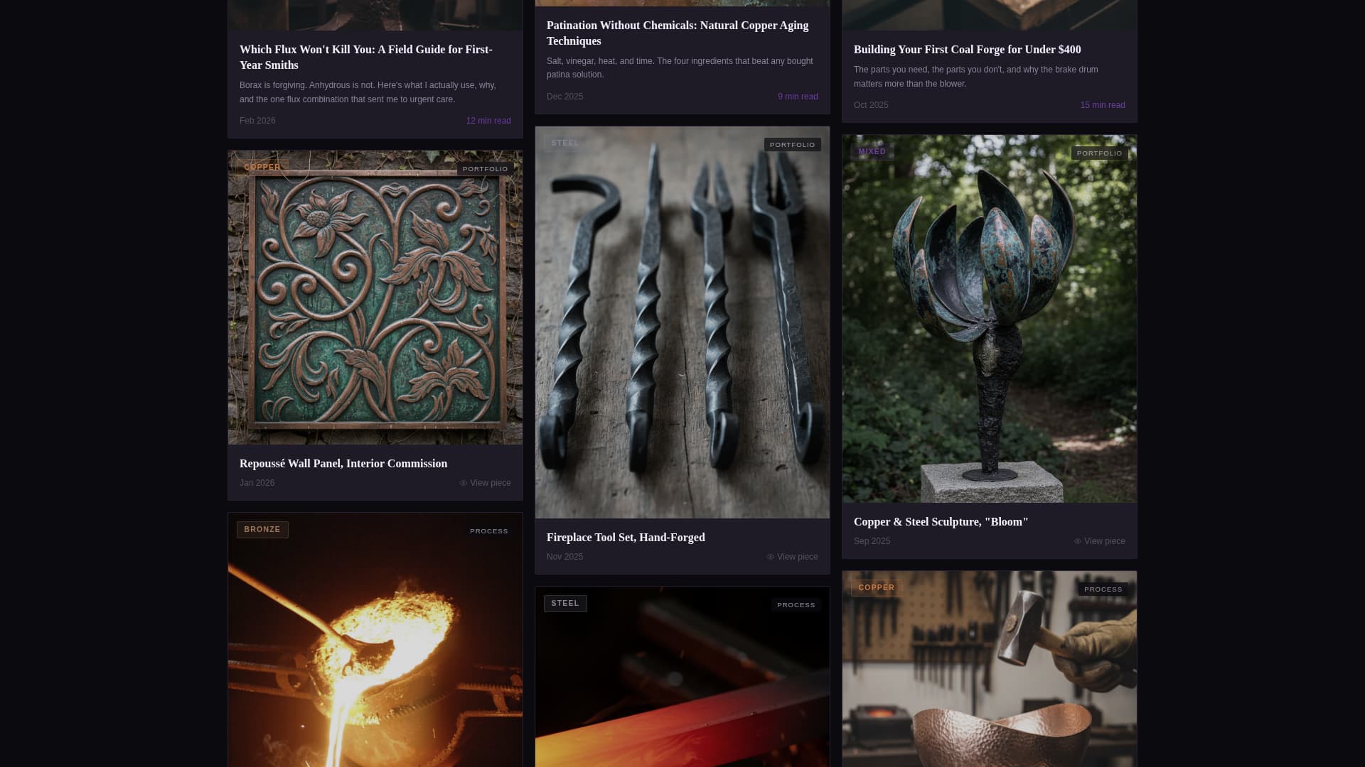Forge - Bold Metalsmith Landing Page Template