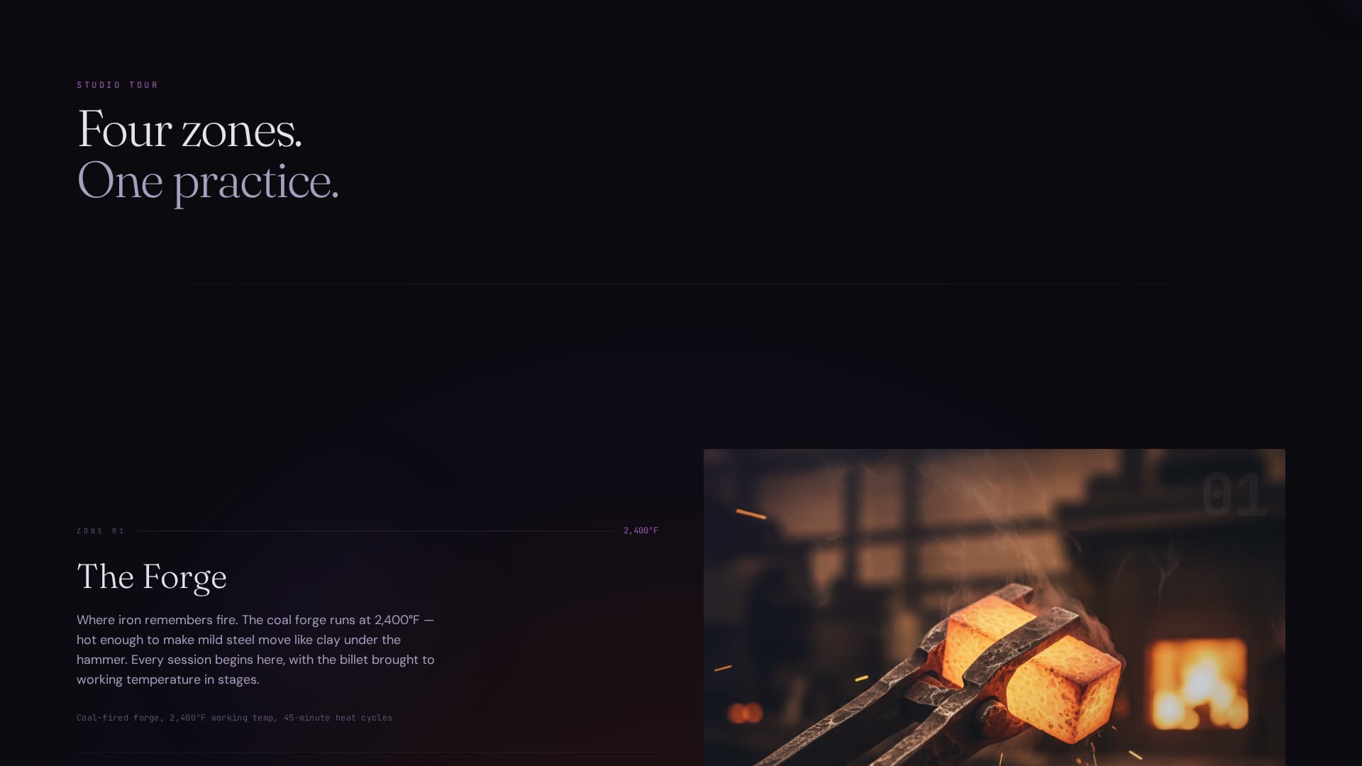 Forge - Immersive Metalsmith Landing Page Template