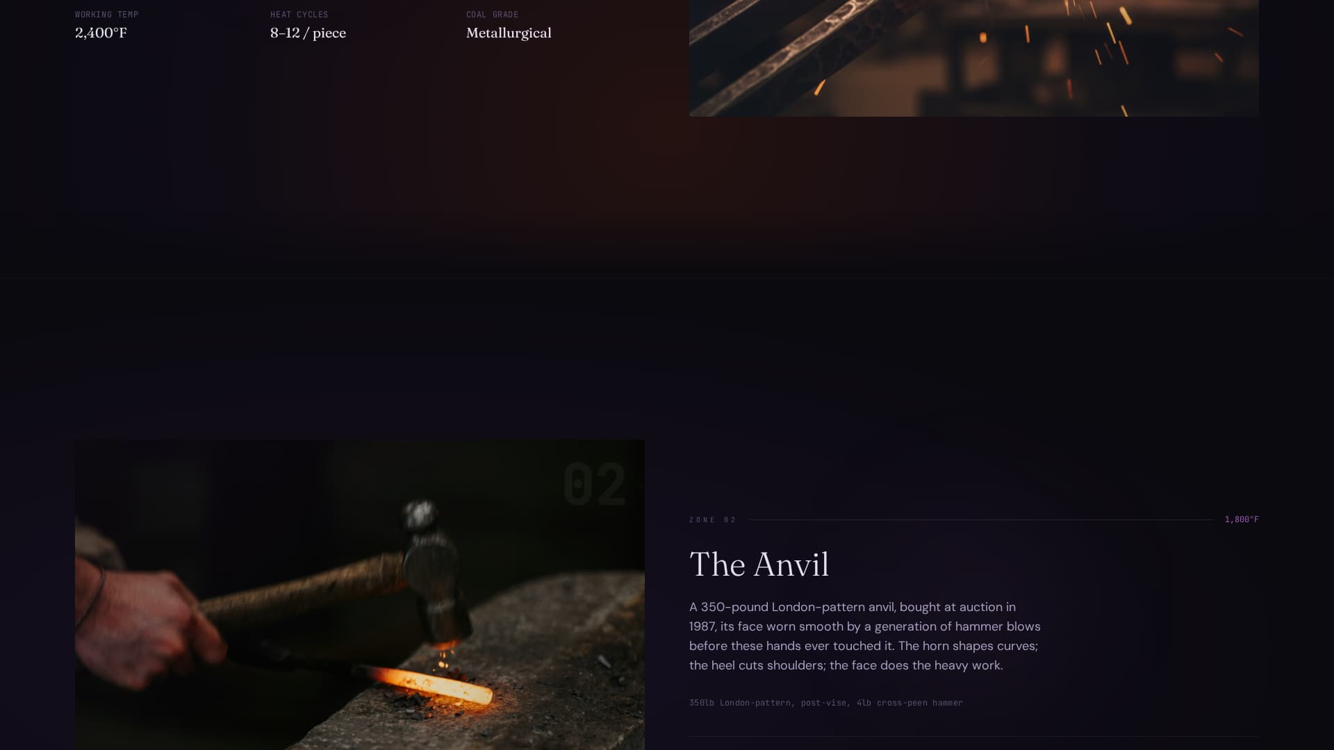 Forge - Immersive Metalsmith Landing Page Template
