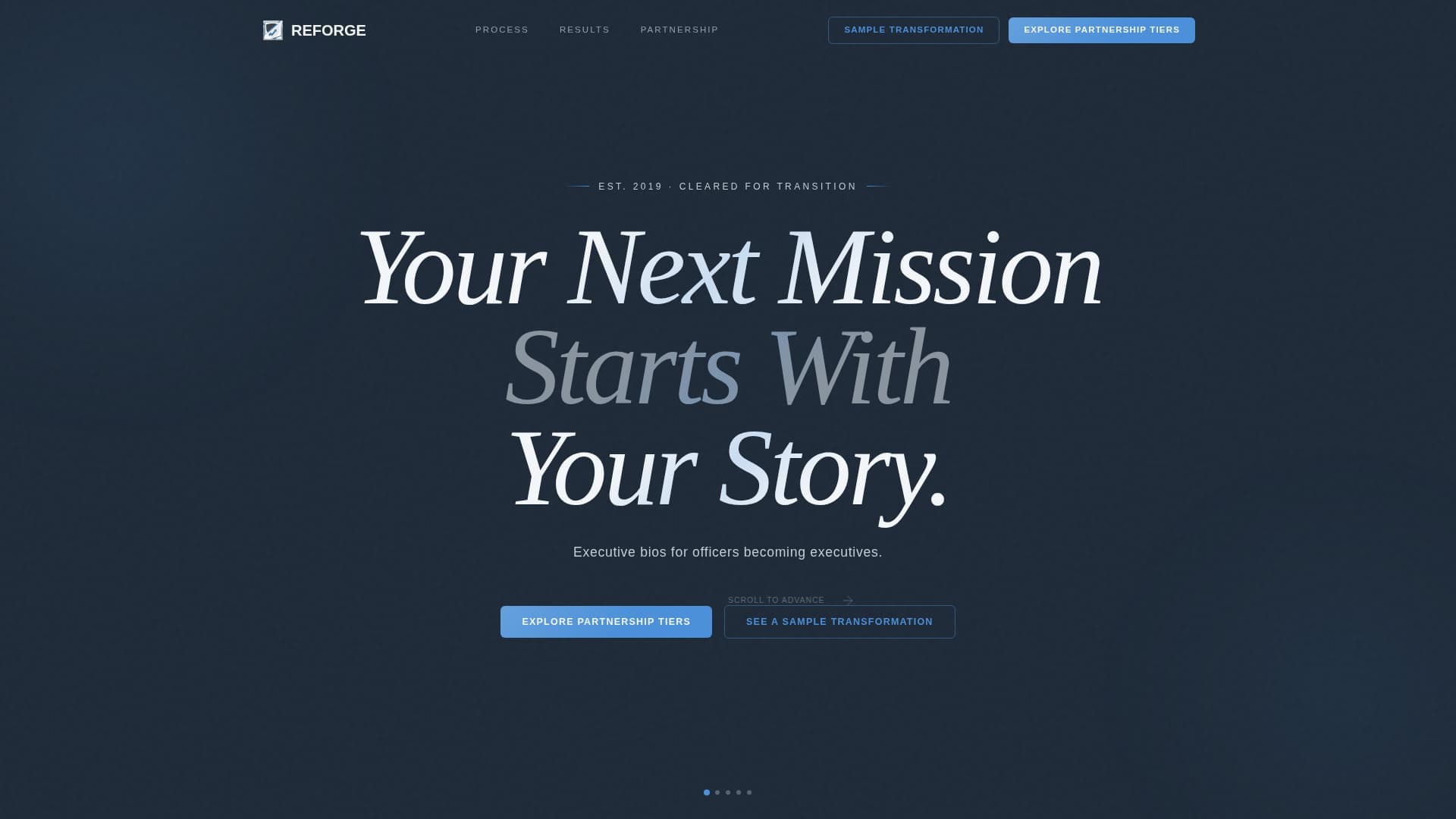 Reforge - Elite Militarytocivilian Landing Page Template