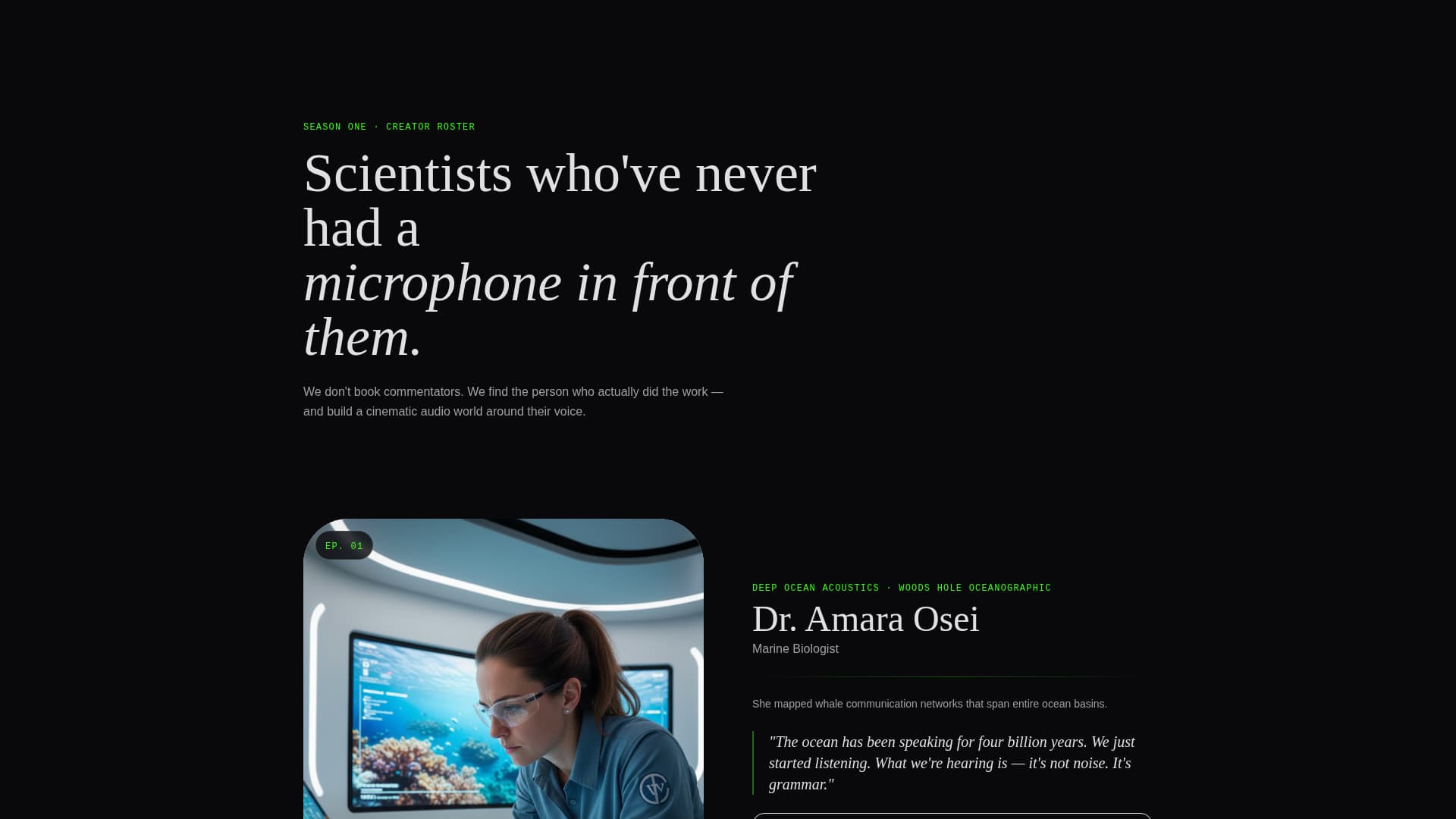 Wavelength - Cinematic Science Landing Page Template