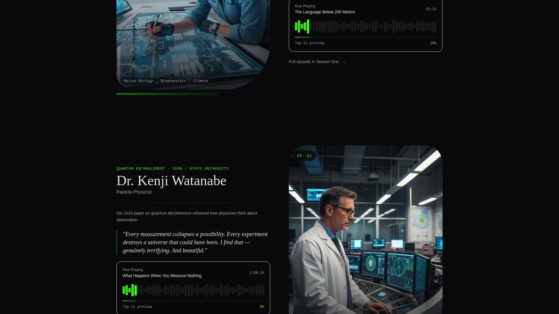 Wavelength - Cinematic Science Landing Page Template