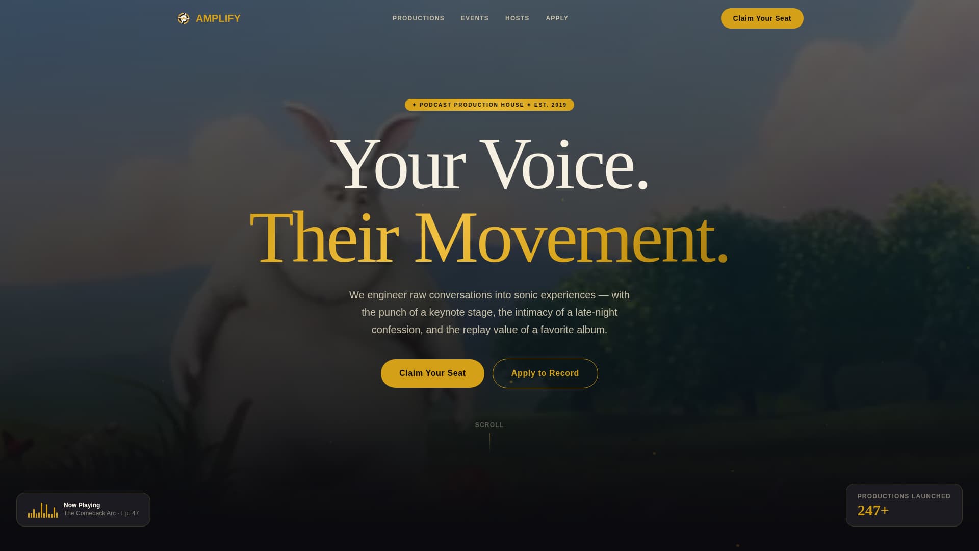 Amplify - Electrifying Podcast Landing Page Template